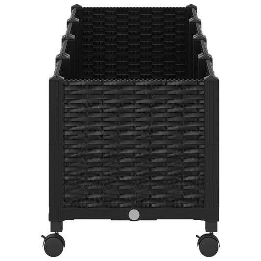 Hagekrukke med hjul Svart 160 x 40 x 44 cm PP