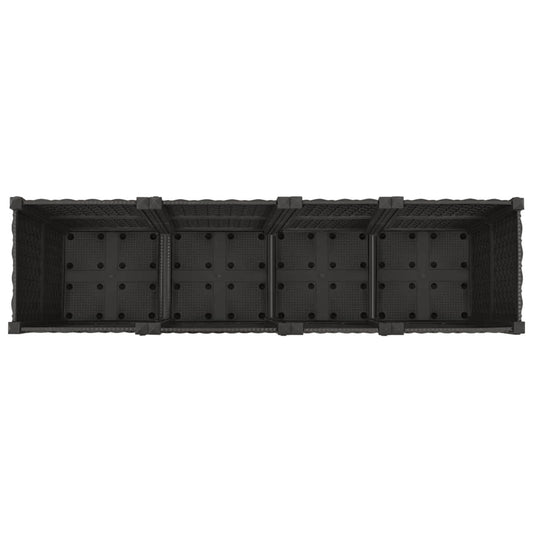 Hagekrukke med hjul Svart 160 x 40 x 44 cm PP