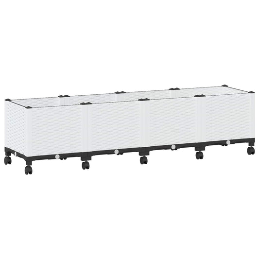 Hagekrukke med hjul Hvit 160 x 40 x 48 cm PP