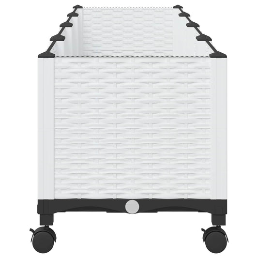 Hagekrukke med hjul Hvit 160 x 40 x 48 cm PP