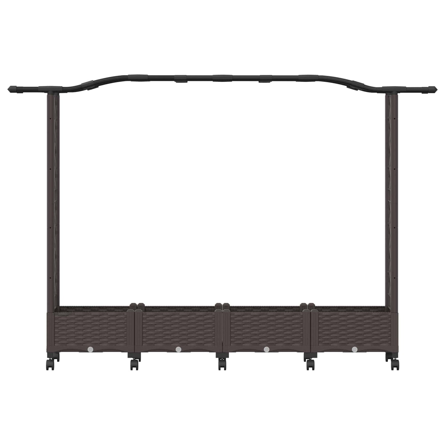 Hevet Bed med Trellis og Tak Brun 207 x 40 x 129 cm PP