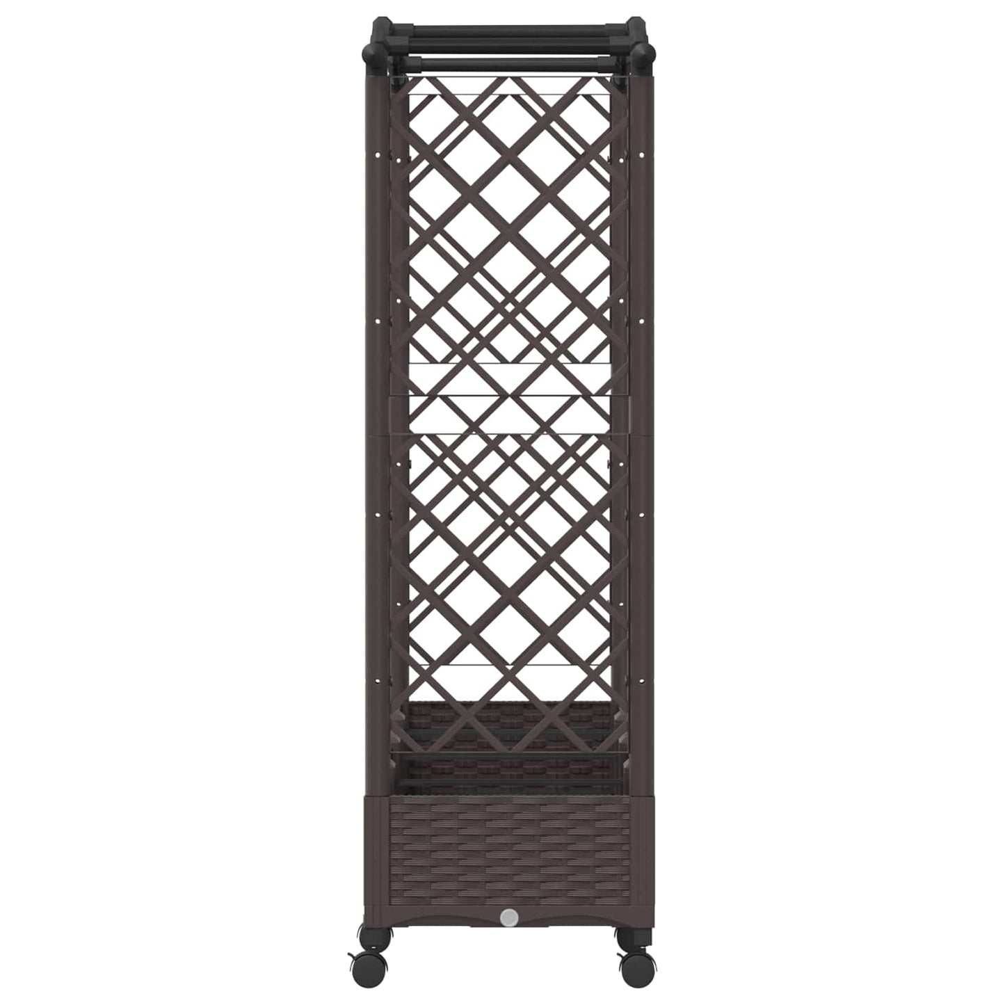 Hevet Bed med Trellis og Tak Brun 207 x 40 x 129 cm PP