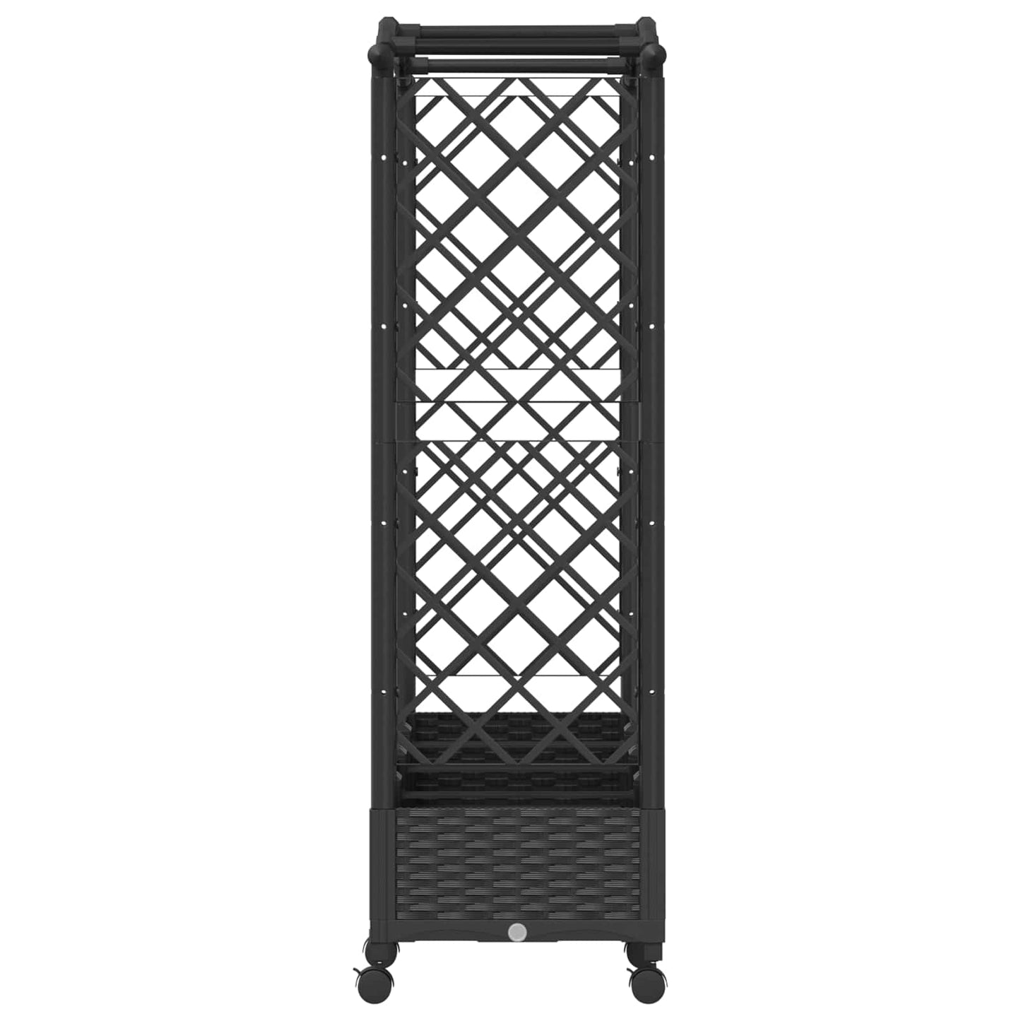 Hevet Bed med Trellis og Tak Svart 207 x 40 x 129 cm PP