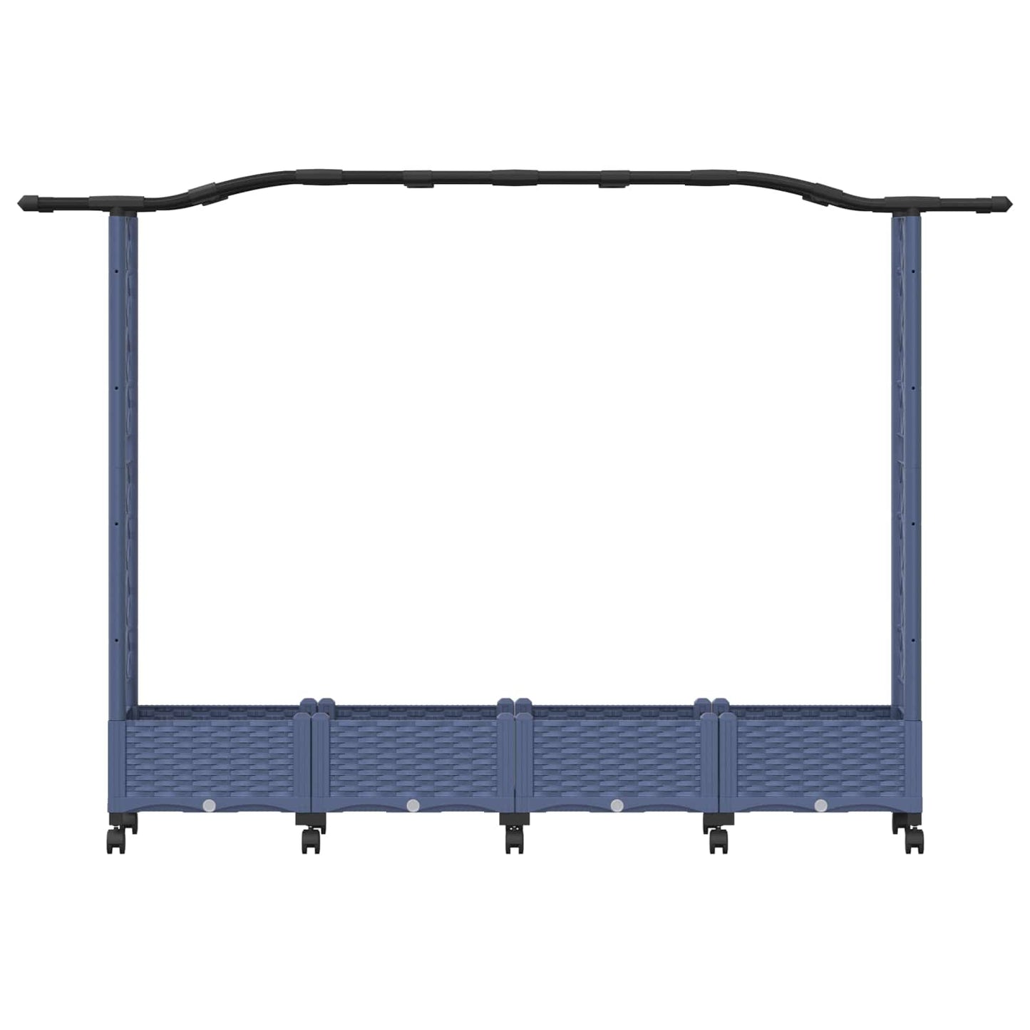 Hevet Bed med Trellis og Tak Grå 207 x 40 x 129 cm PP