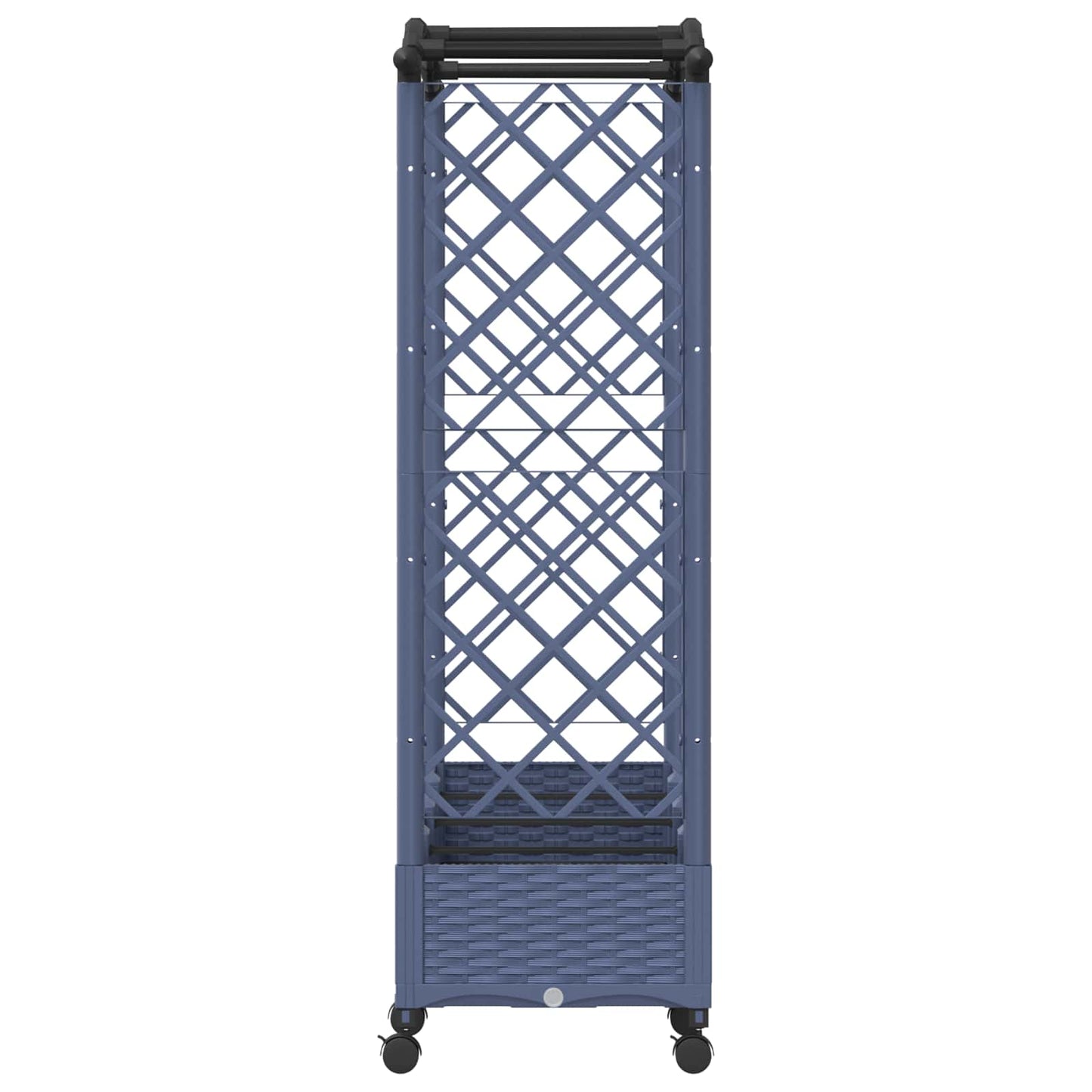 Hevet Bed med Trellis og Tak Grå 207 x 40 x 129 cm PP