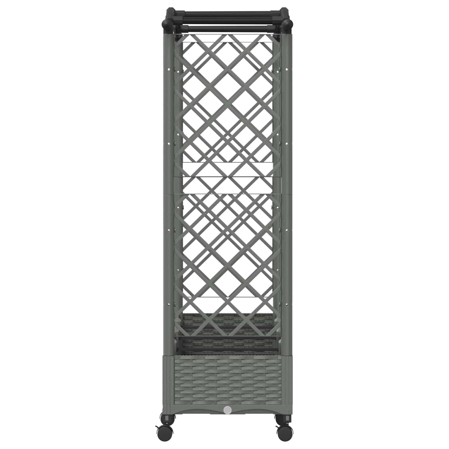 Hevet Bed med Trellis og Tak Lysegrå 207 x 40 x 129 cm PP