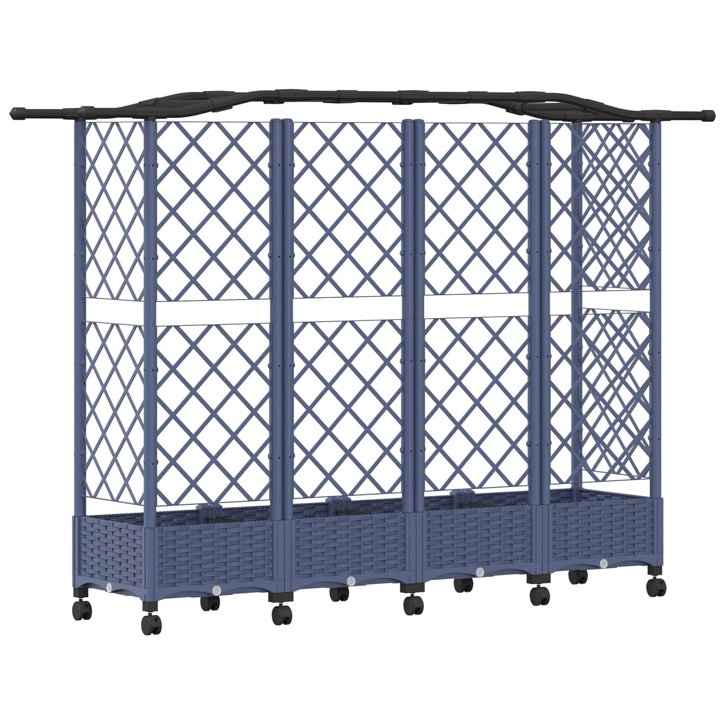 Hevet Bed med Trellis og Tak Grå 203,5 x 40 x 129 cm PP