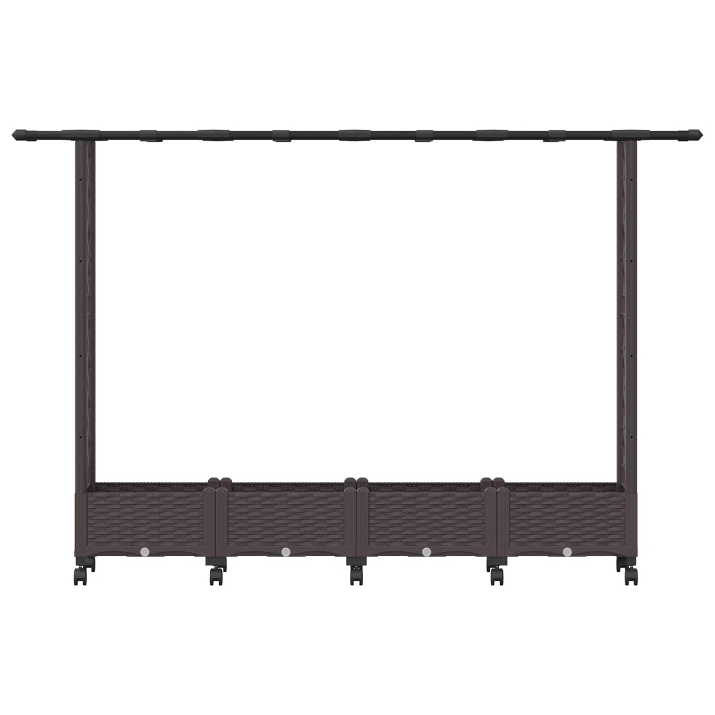 Hevet Bed med Trellis og Tak Brun 203 x 40 x 127 cm PP