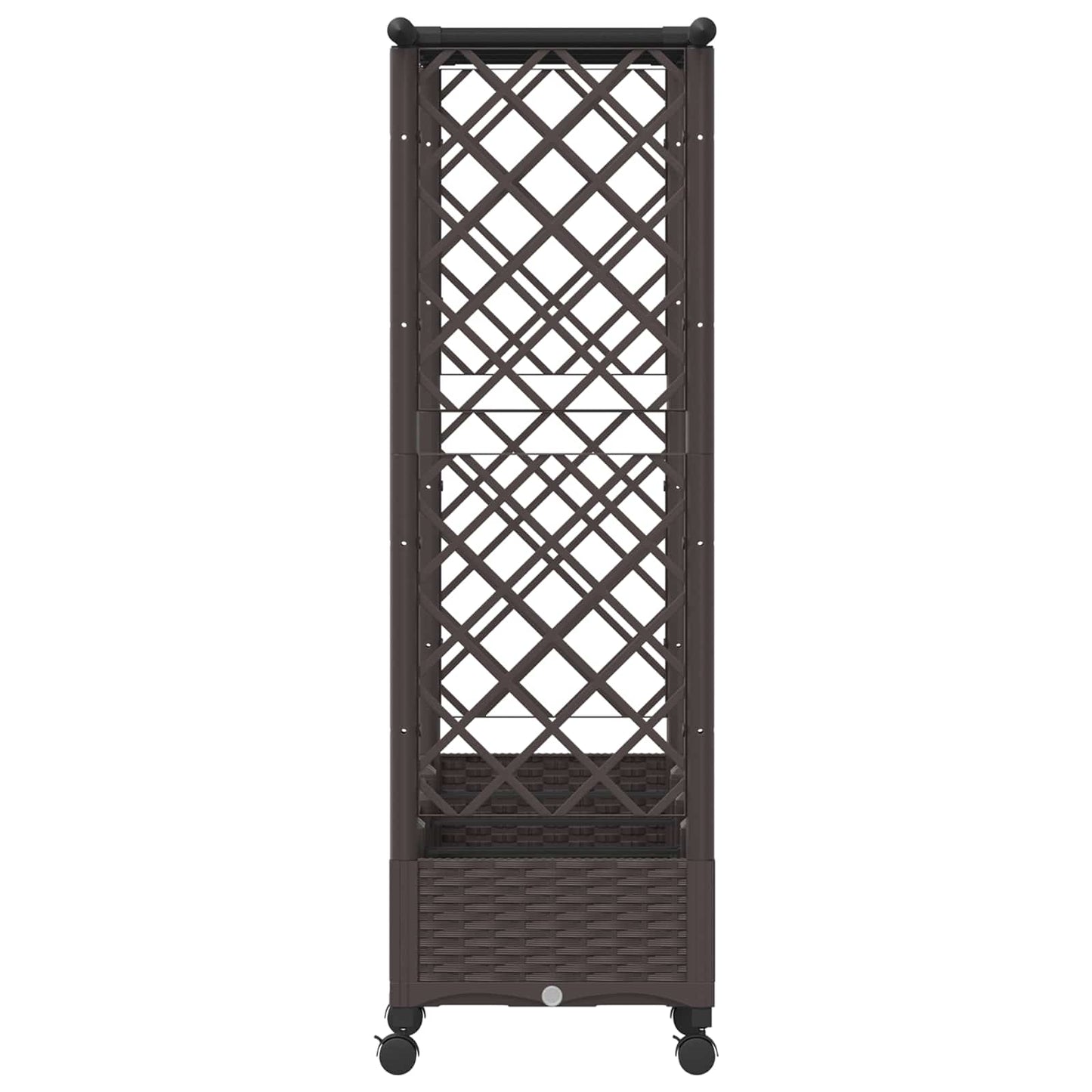Hevet Bed med Trellis og Tak Brun 203 x 40 x 127 cm PP