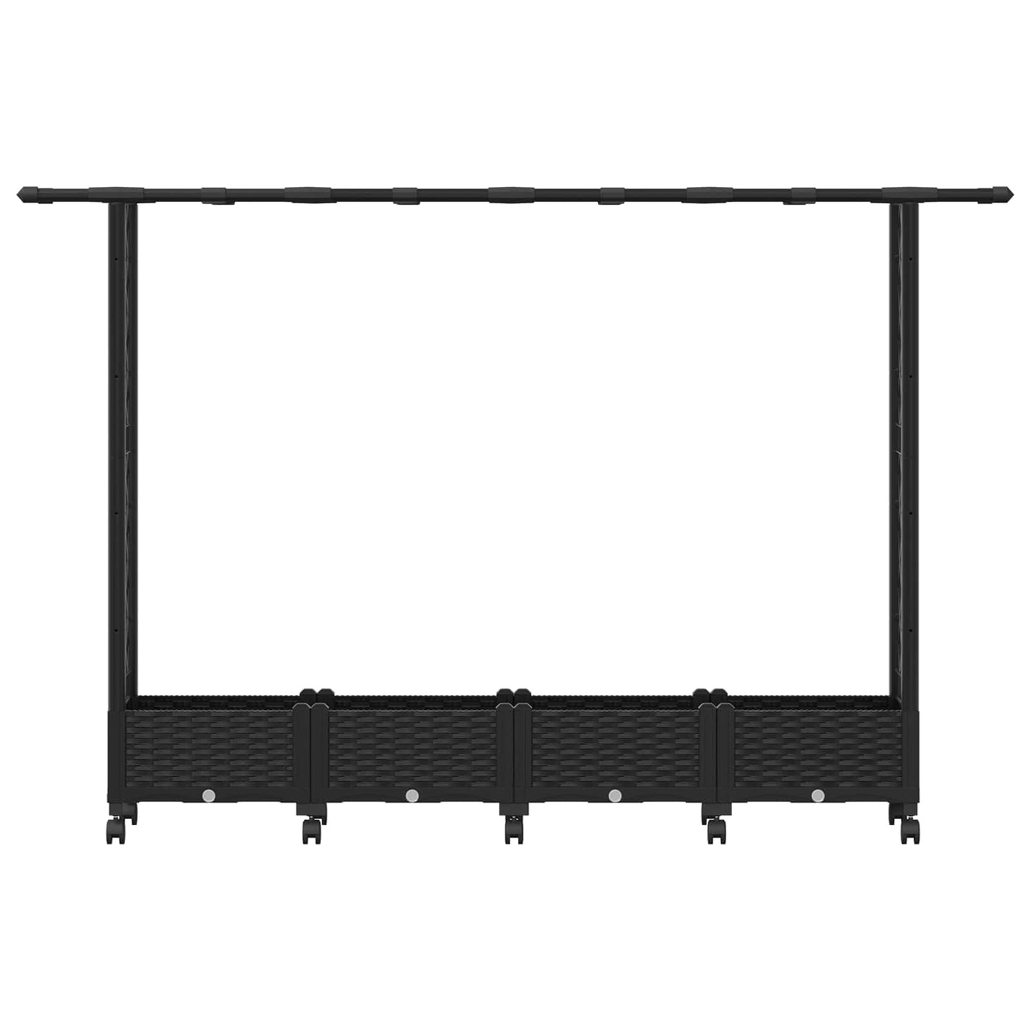 Hevet Bed med Trellis og Tak Svart 203 x 40 x 127 cm PP