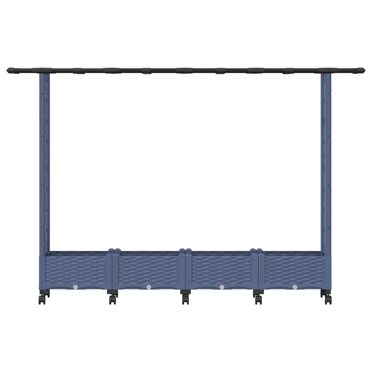 Hevet Bed med Trellis og Tak Grå 203 x 40 x 127 cm PP
