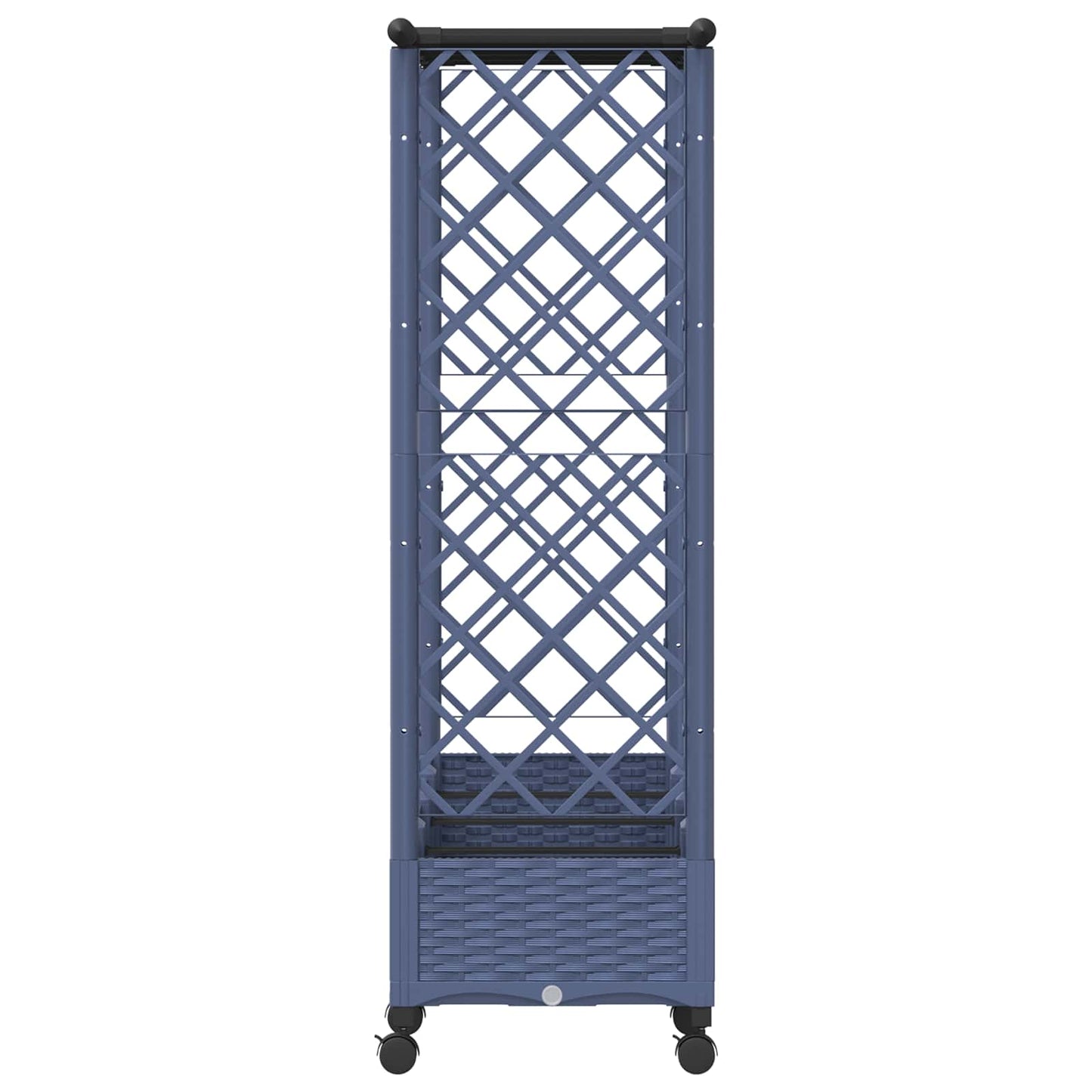 Hevet Bed med Trellis og Tak Grå 203 x 40 x 127 cm PP