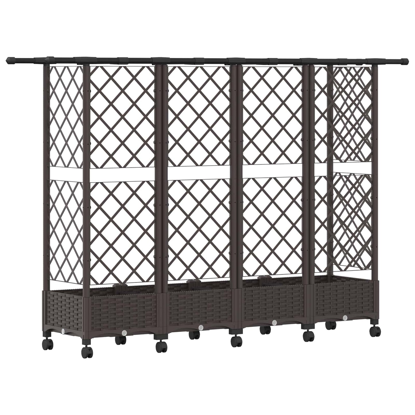 Hevet Bed med Trellis og Tak Brun 202,5 x 40 x 127 cm PP