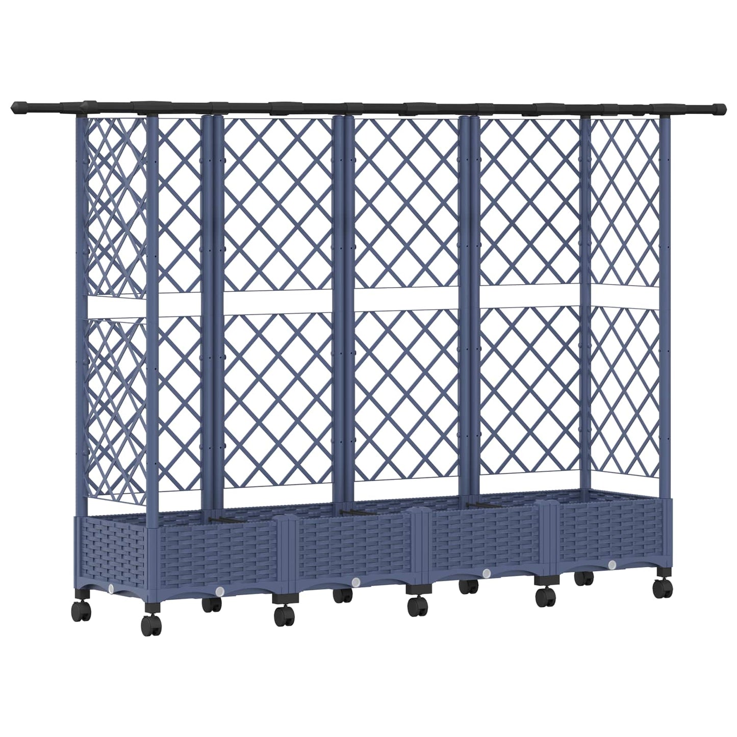 Hevet Bed med Trellis og Tak Grå 202,5 x 40 x 127 cm PP