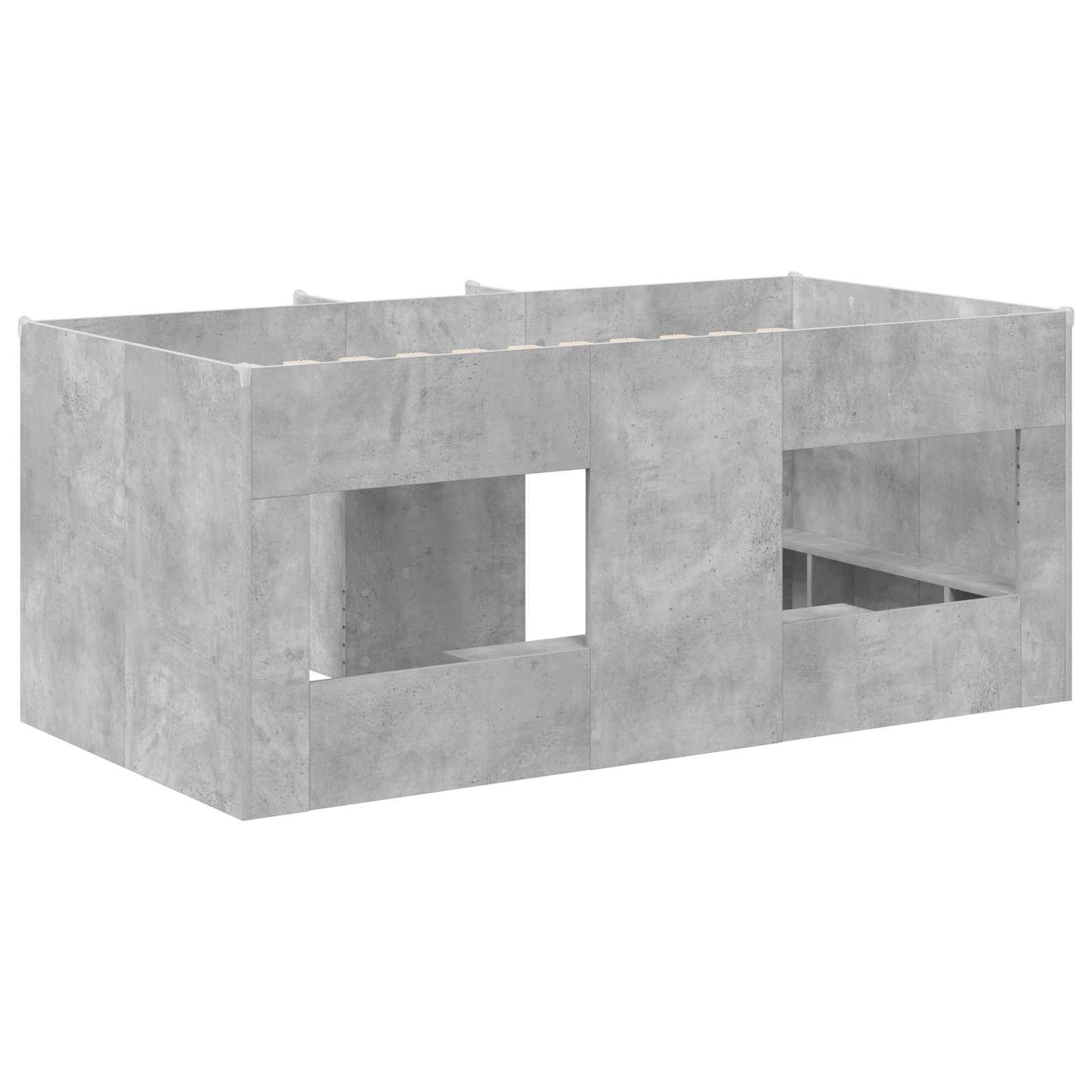 Barnas Høye Sengramme Betonggrå 80 x 160 cm Konstruert tre