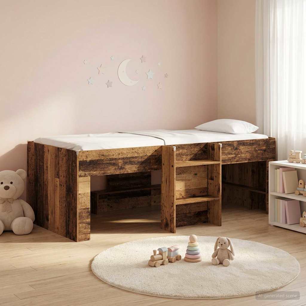 Barnas Høye Sengramme 2 pcs Gammelt tre 90 x 190 cm
