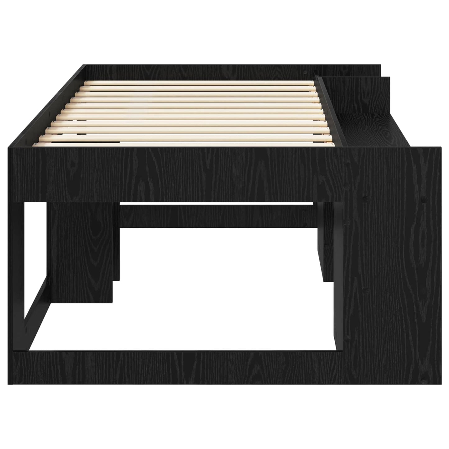 Barneseng med oppbevaring Svart eik 90 x 200 cm Konstruert tre