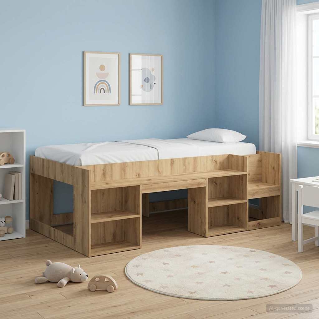 Barneseng med oppbevaring Artisan eik 98.5 x 200 cm