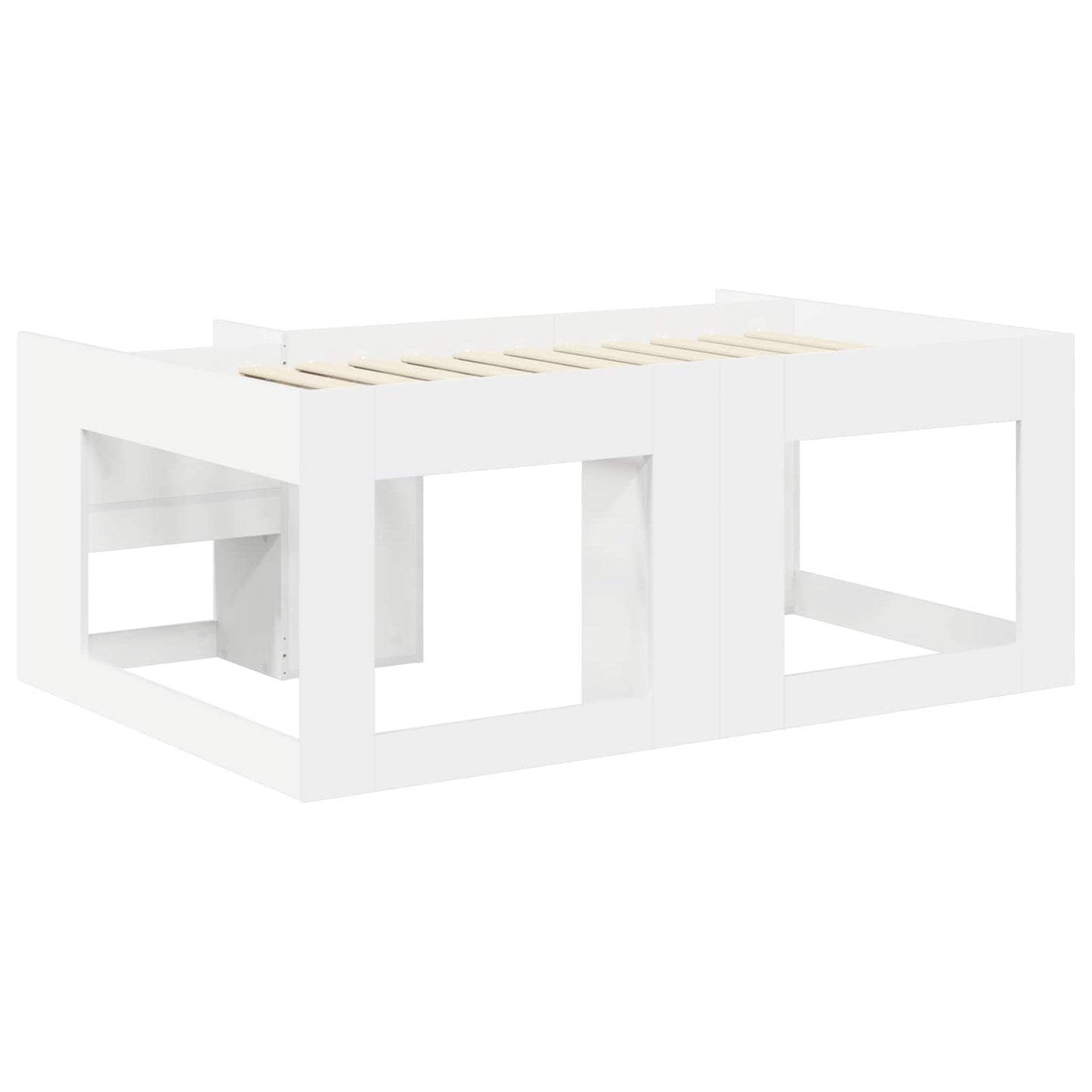 Barneseng med oppbevaring Hvit 80 x 160 cm Konstruert tre