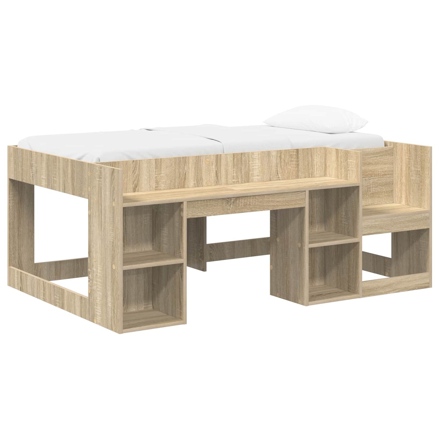 Barneseng med oppbevaring Sonoma eik 80 x 160 cm Konstruert tre