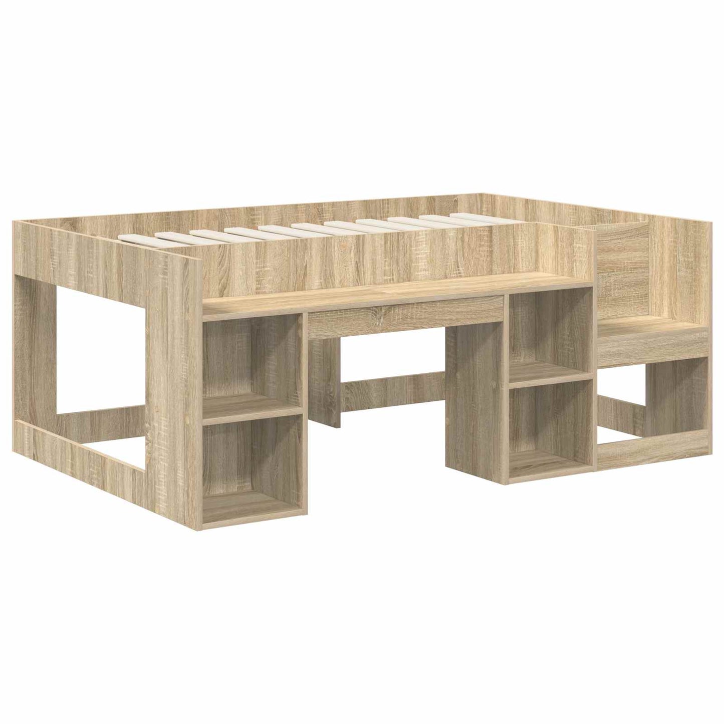 Barneseng med oppbevaring Sonoma eik 80 x 160 cm Konstruert tre