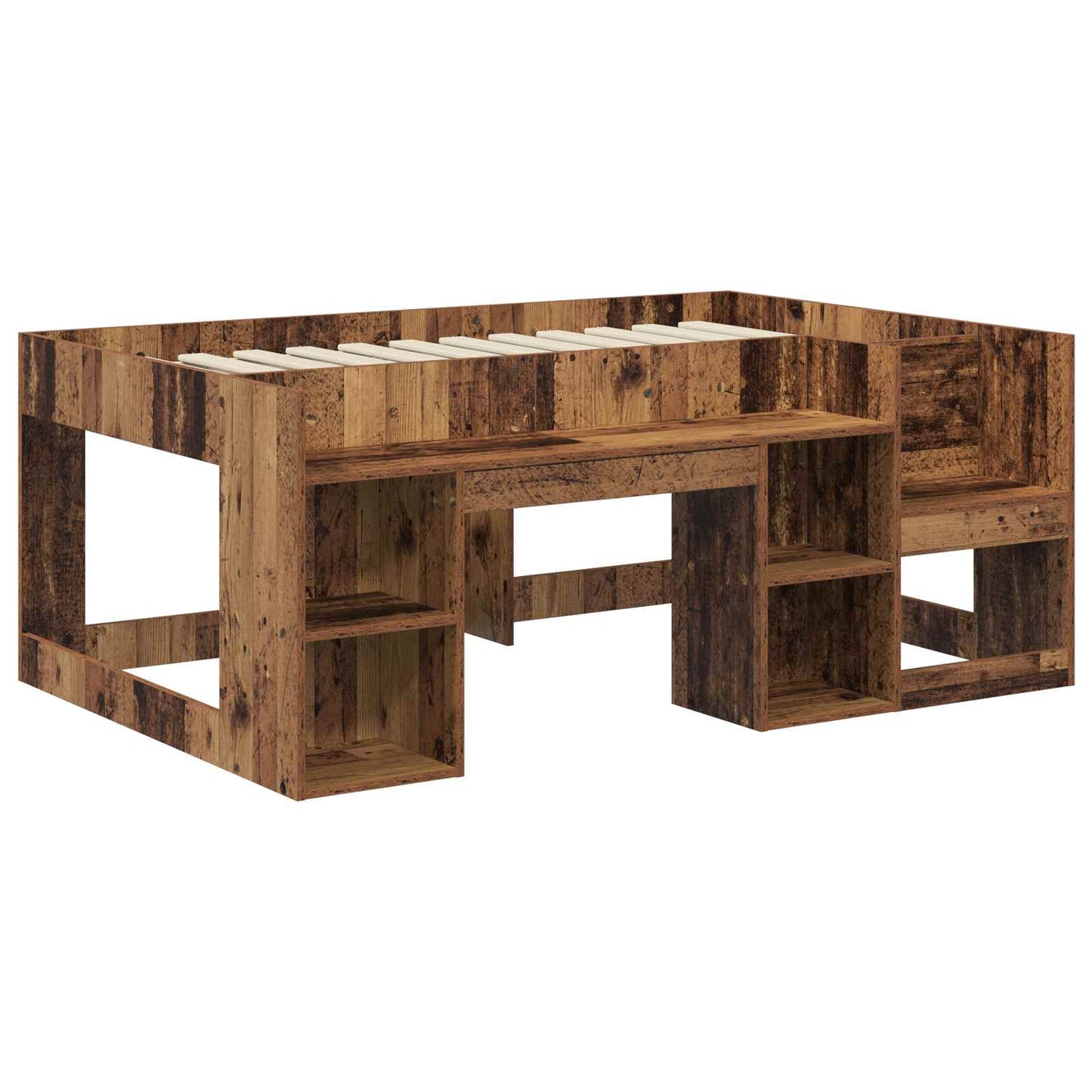 Barneseng med oppbevaring Gammelt tre 80 x 160 cm