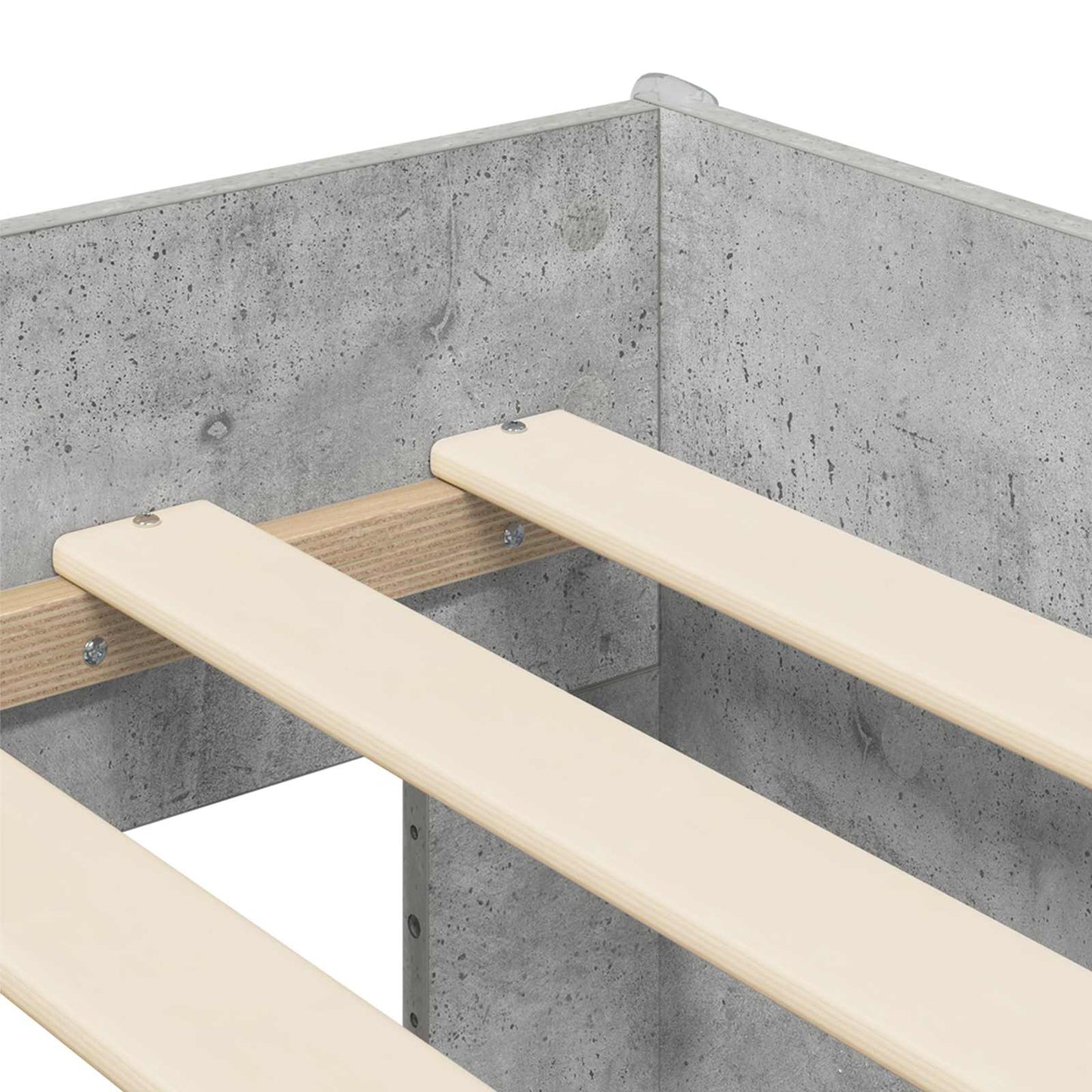 Barneseng med oppbevaring Betonggrå 90 x 190 cm Konstruert tre
