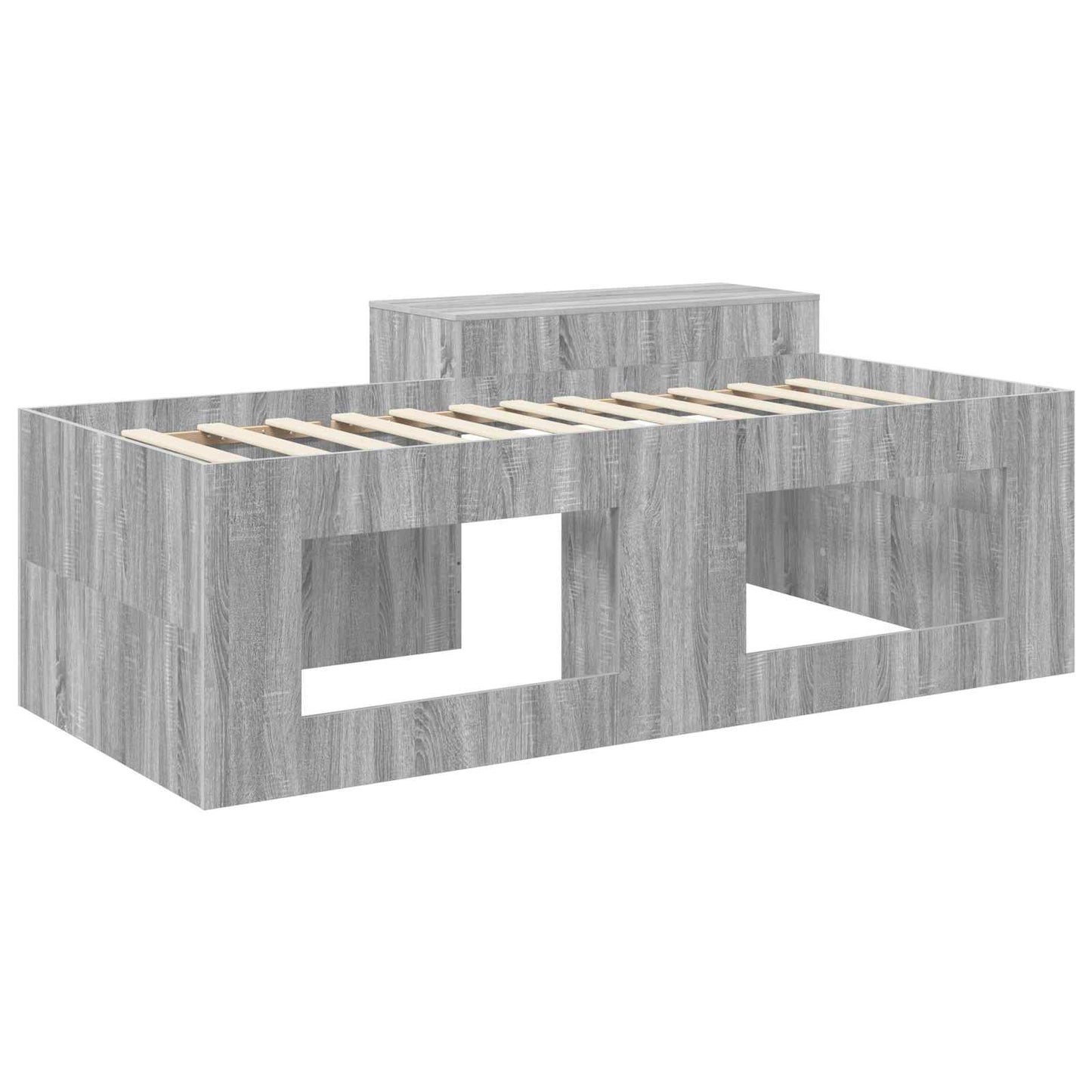 Barneseng med skrivebord Grå Sonoma 80 x 200 cm Konstruert tre