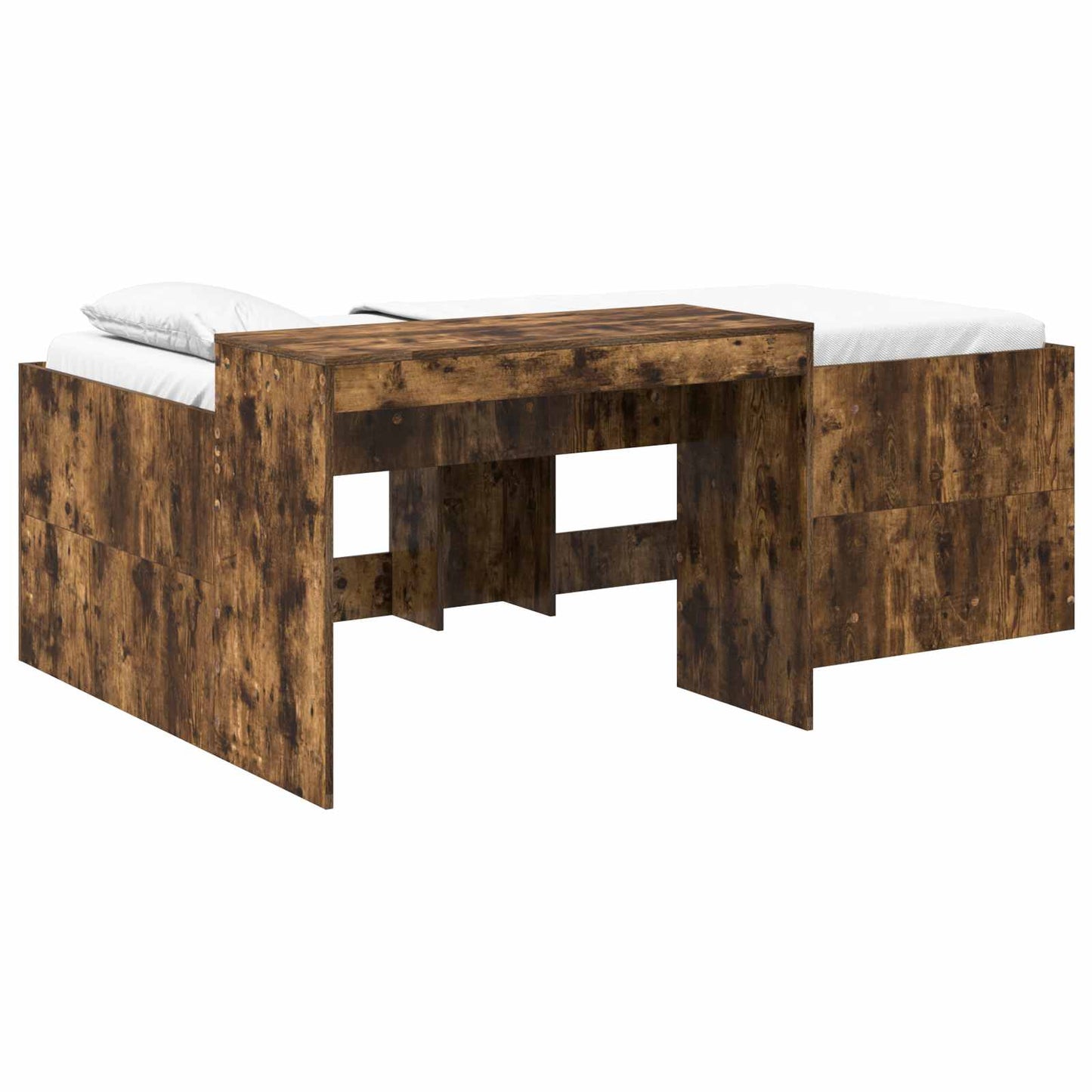 Barneseng med skrivebord Røkt Eik 98.5 x 200 cm Konstruert tre
