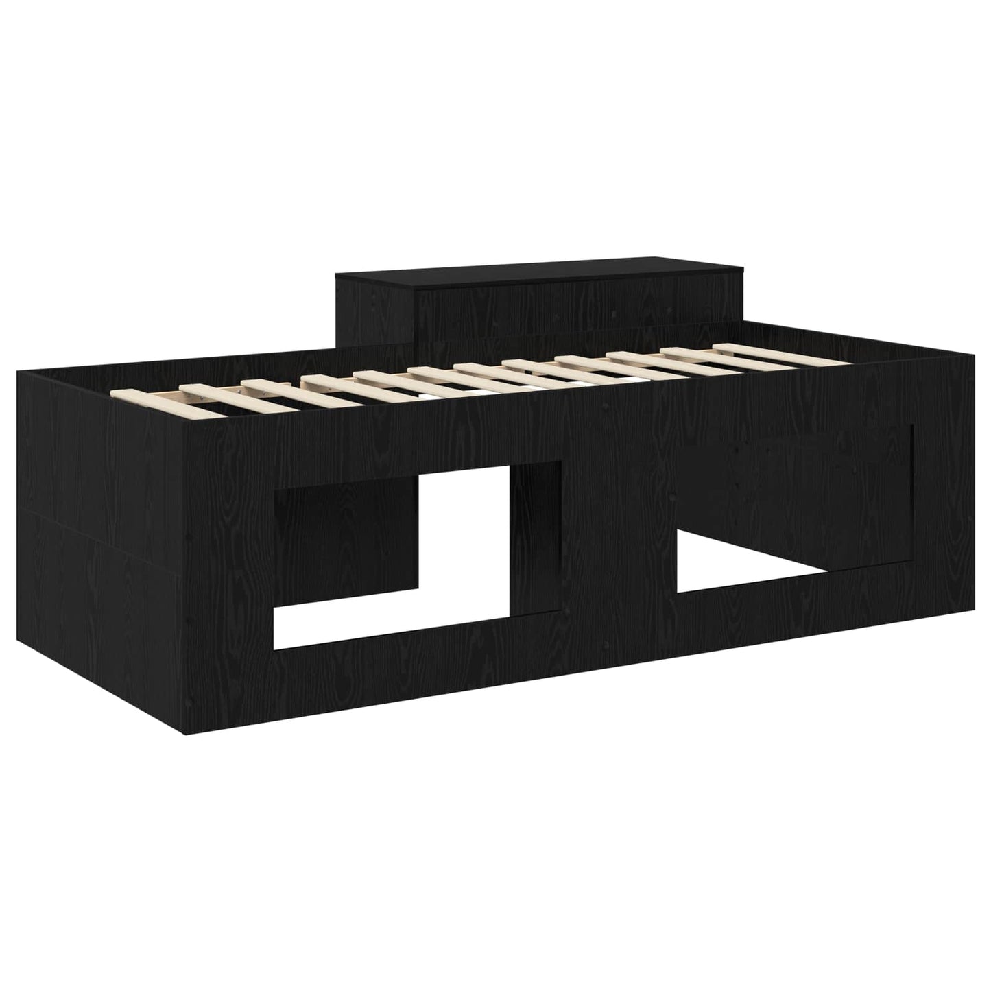 Barneseng med skrivebord Svart 75 x 190 cm Konstruert tre