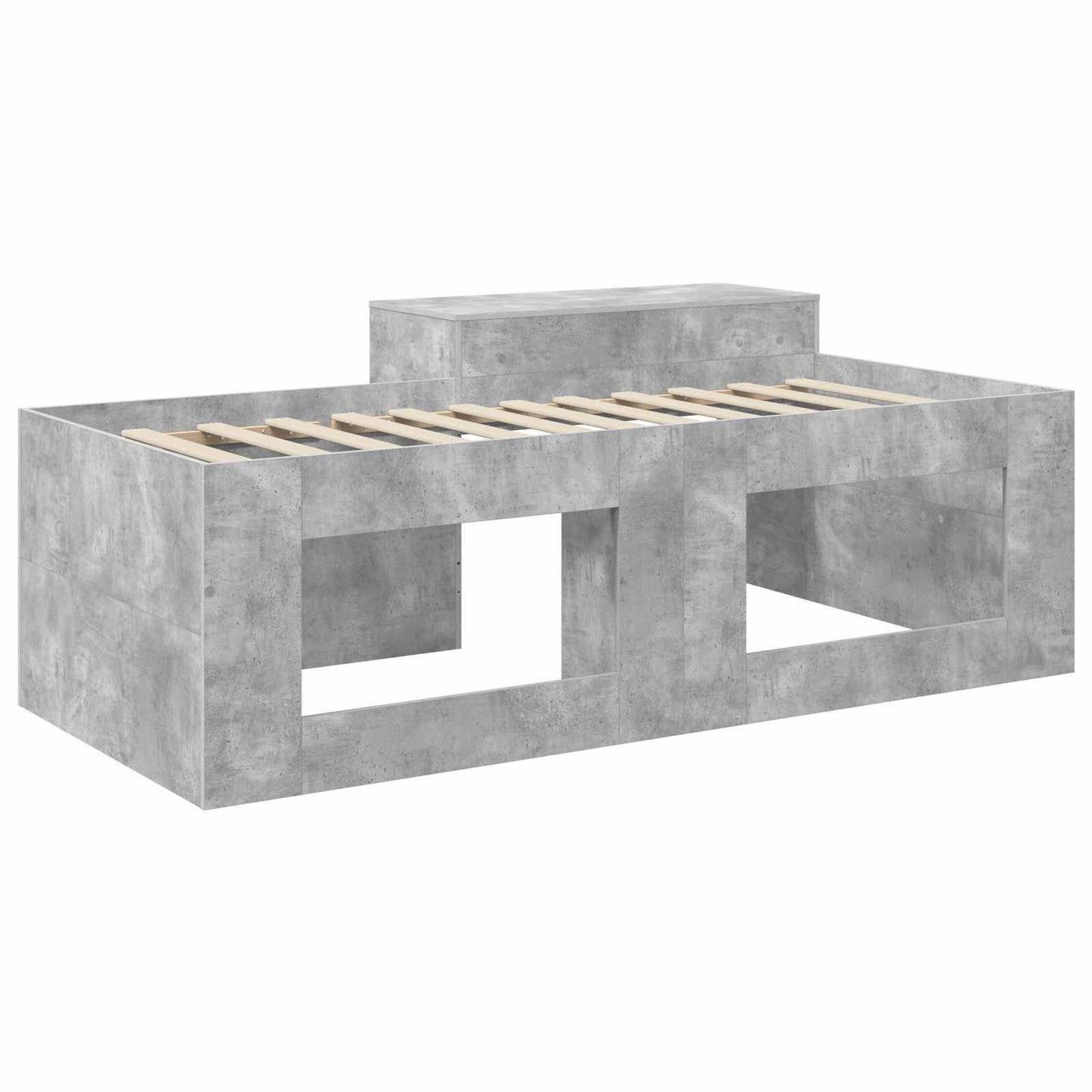 Barneseng med skrivebord Betonggrå 75 x 190 cm Konstruert tre