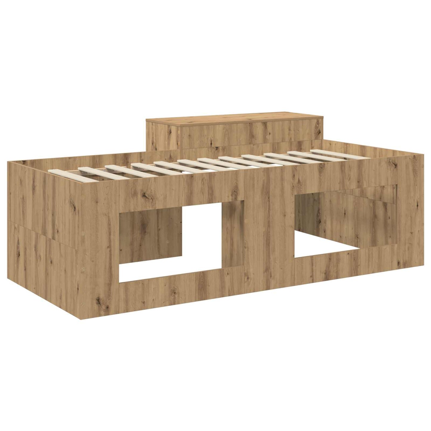 Barneseng med skrivebord Artisan eik 75 x 190 cm Konstruert tre