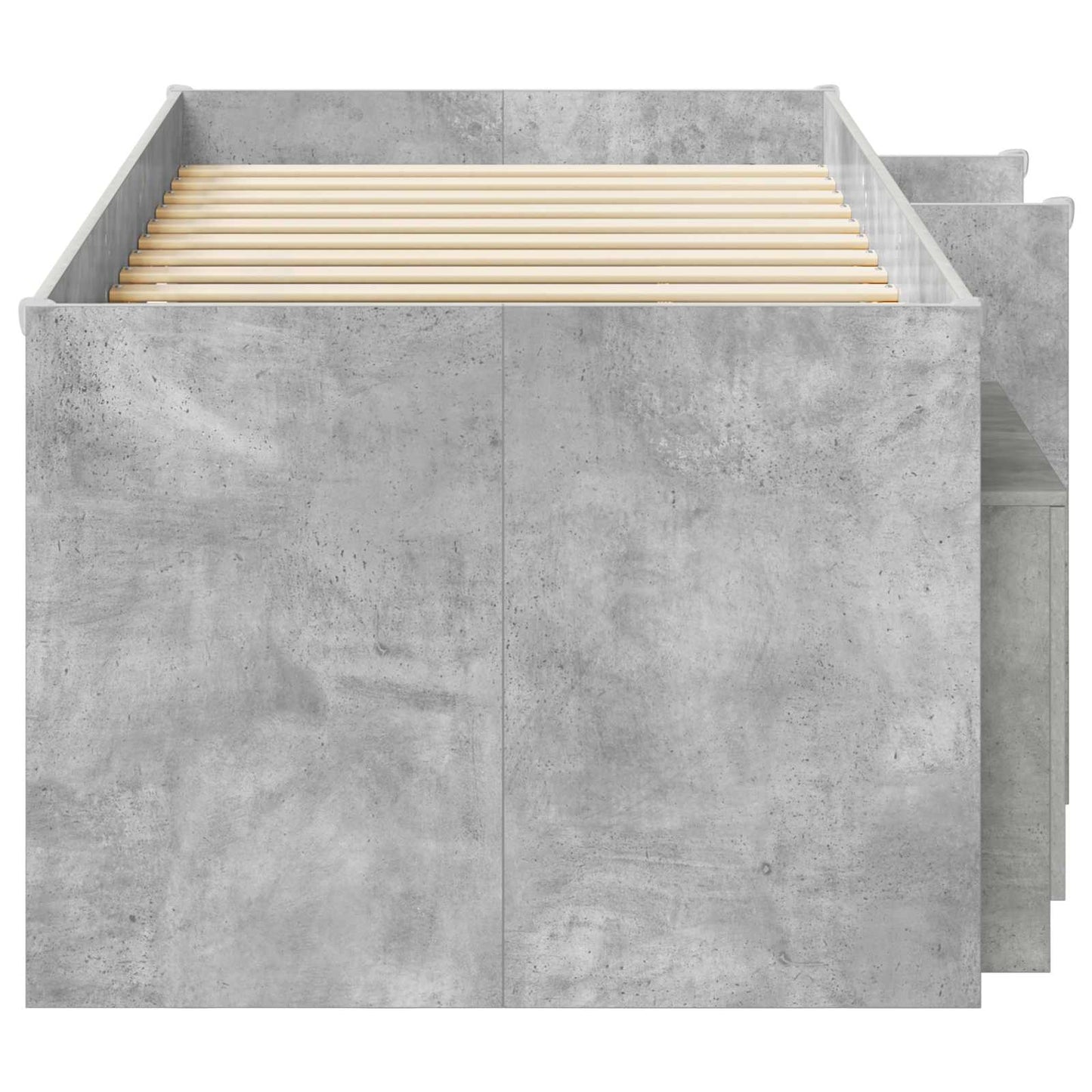 Loft Seng Ramme med Skap 3 stk. Betonggrå Konstruert tre