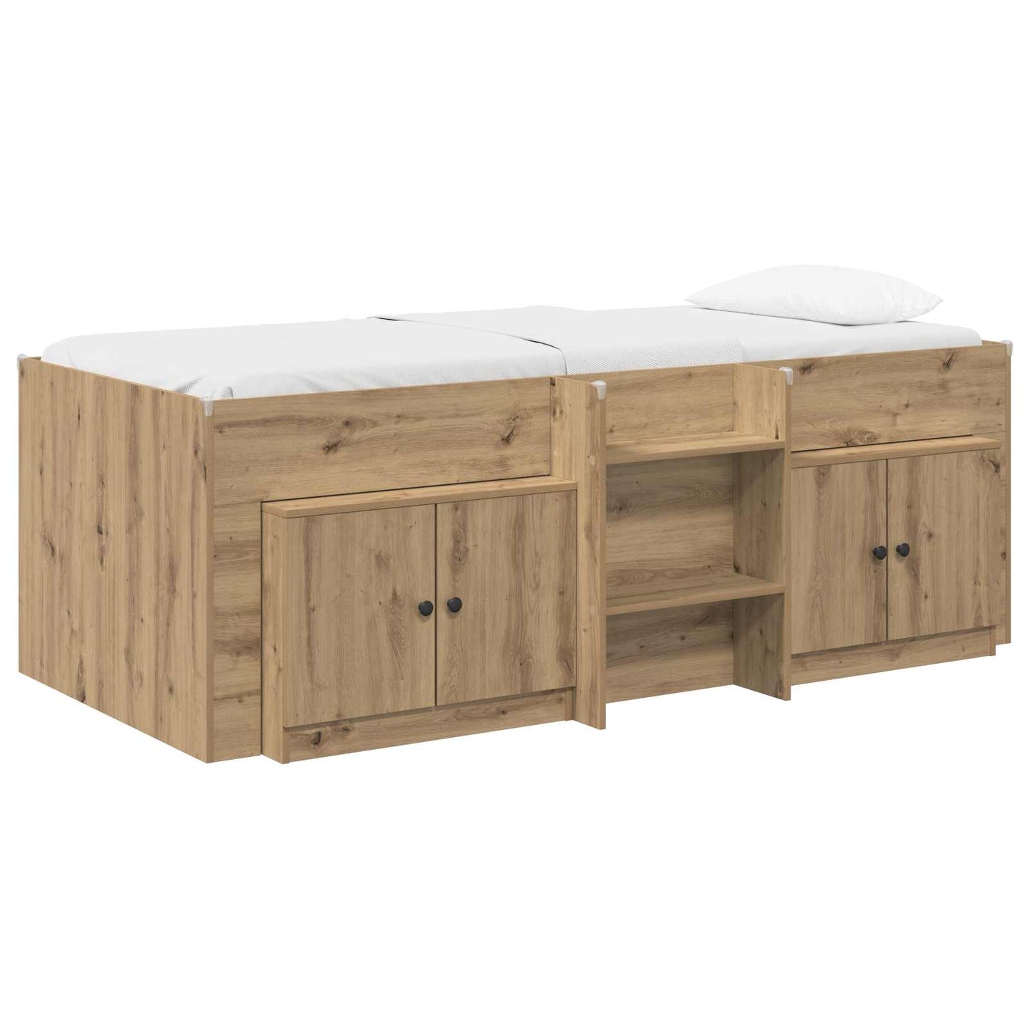 Loft Seng Ramme med Skap 3 stk. Artisan eik Konstruert tre