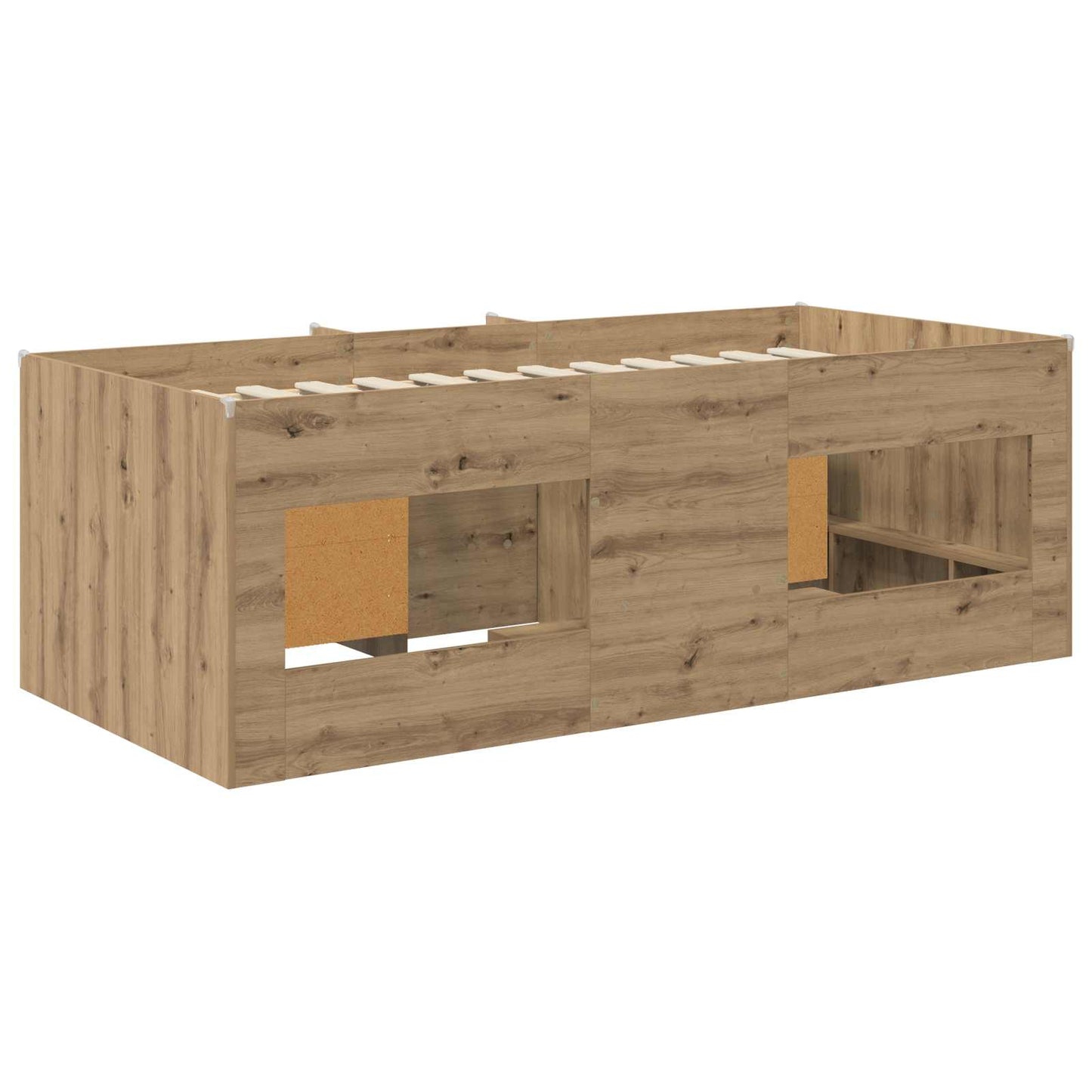 Loft Seng Ramme med Skap 3 stk. Artisan eik Konstruert tre