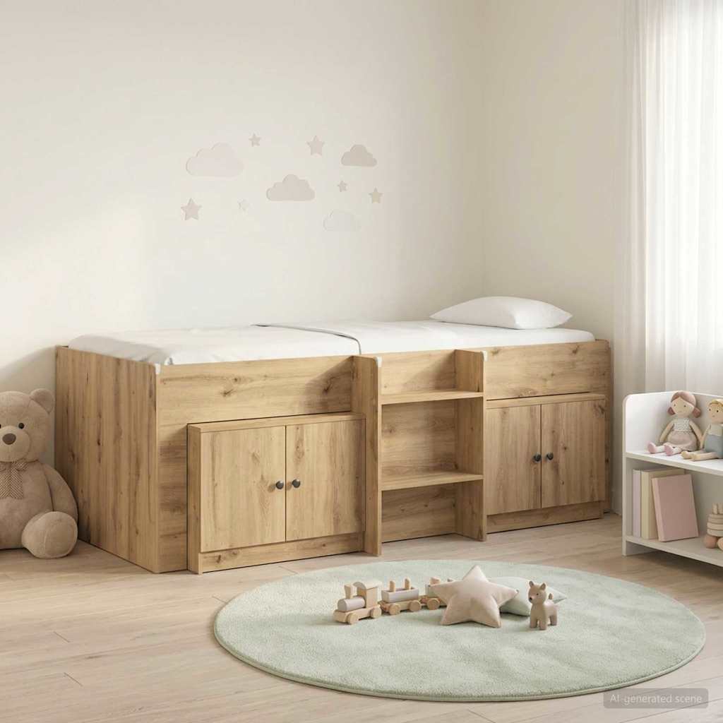 Loftsengramme med skap 3 stk. Artisan eik Konstruert tre