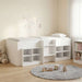 Loft Seng Ramme med Skap med hylle 3 stk. Hvit Konstruert tre