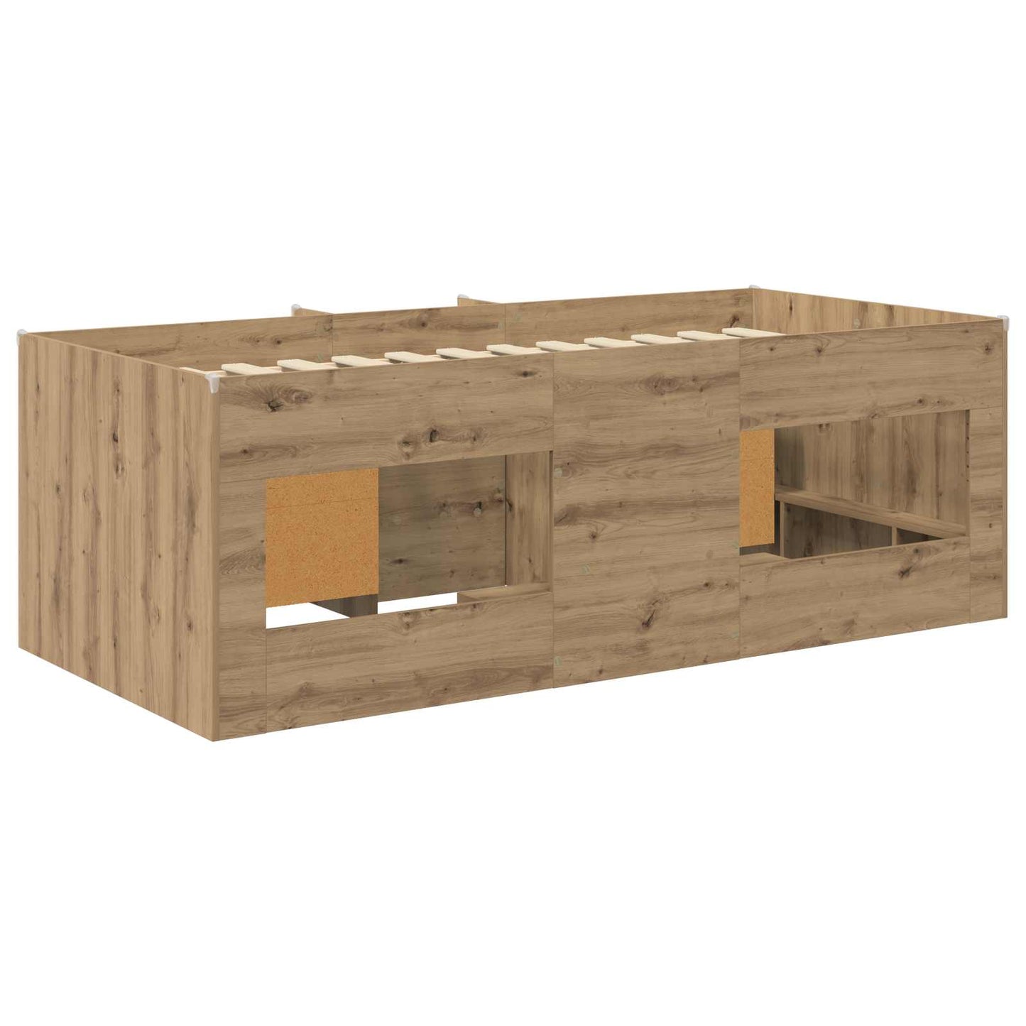 Loft Seng Ramme med Skap 3 stk. Artisan eik Konstruert tre