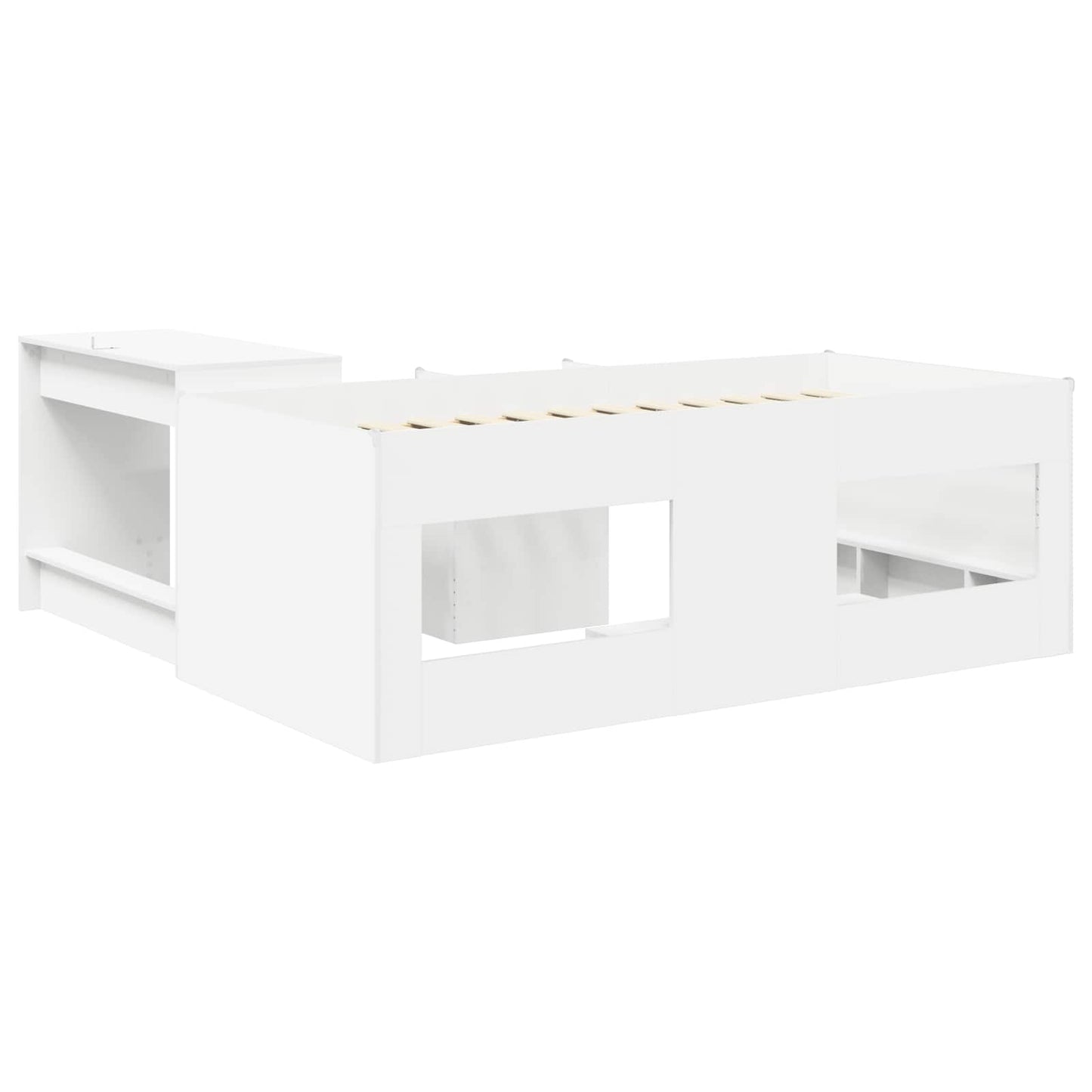 Barneseng med skrivebord 2 stk. Hvit Konstruert tre