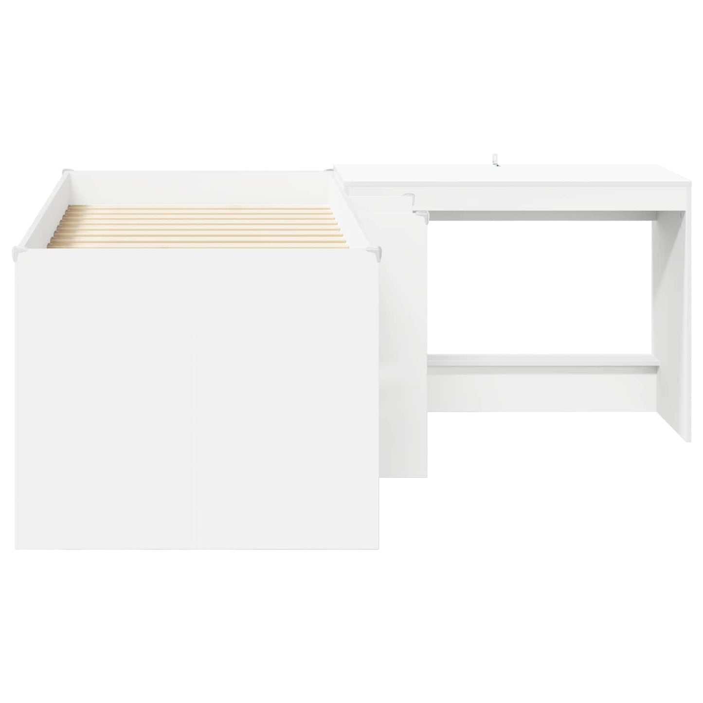 Barneseng med skrivebord 2 stk. Hvit Konstruert tre