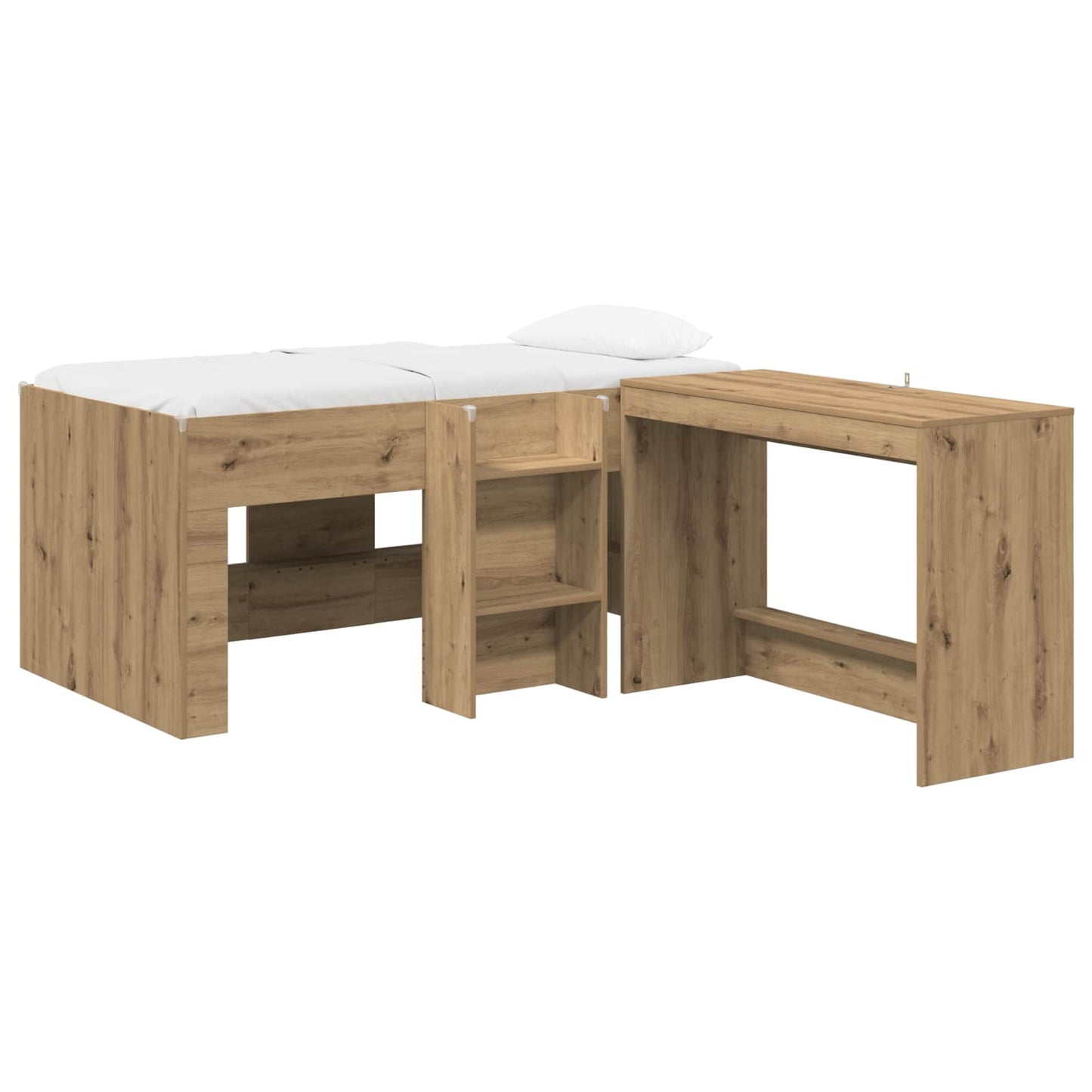 Barneseng med skrivebord 2 stk. Artisan eik Konstruert tre