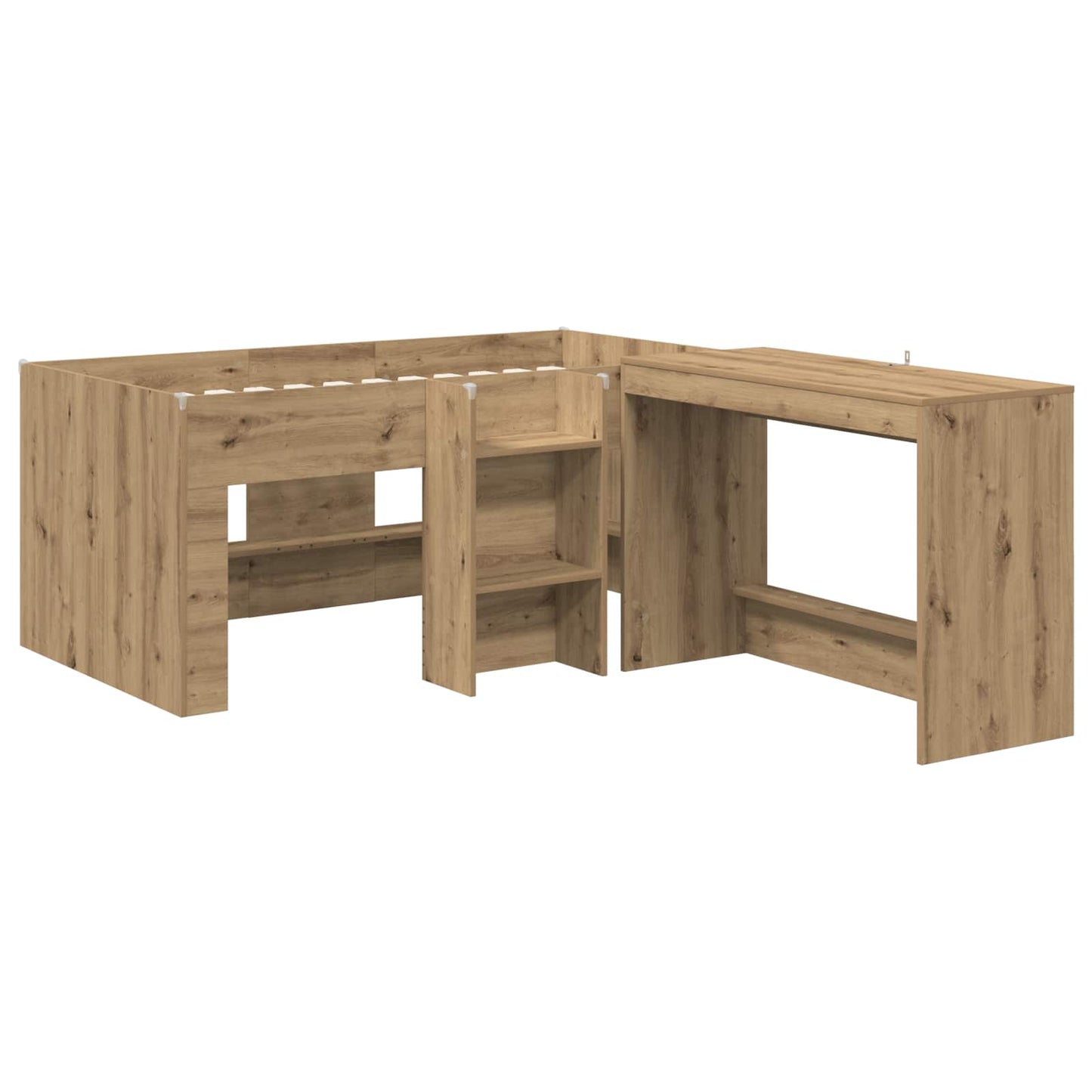 Barneseng med skrivebord 2 stk. Artisan eik Konstruert tre