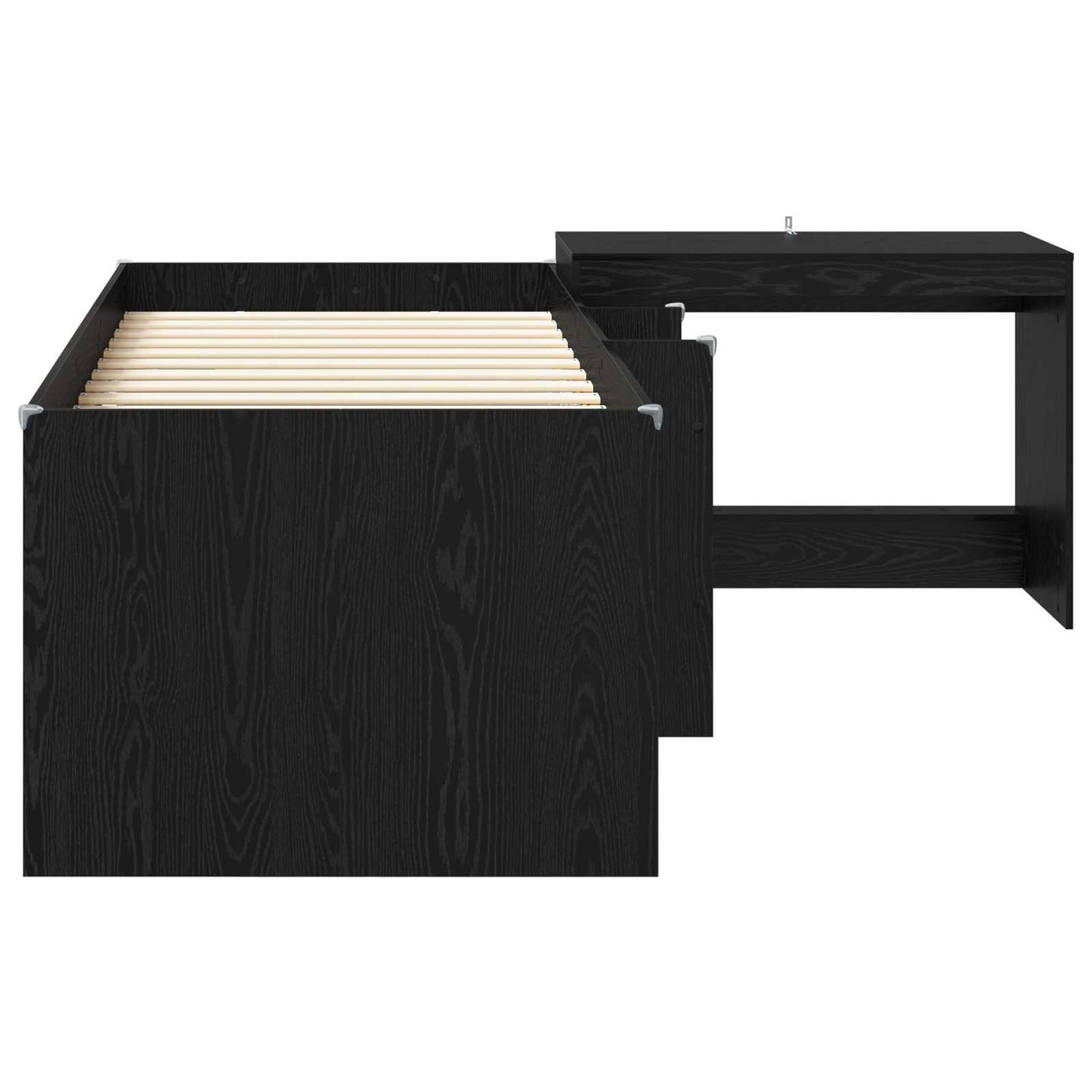 Barneseng med skrivebord Svart eik 90 x 190 cm Konstruert tre