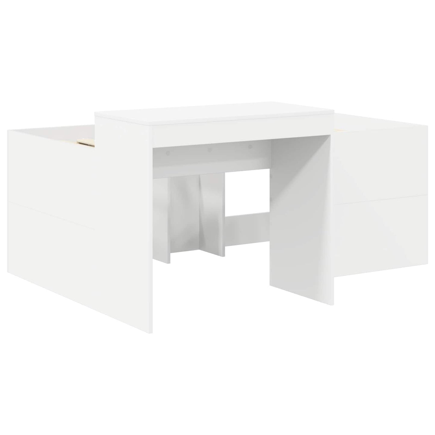 Seng med tunnel 4 pcs Artisian Eik og Lys Blå Konstruert tre