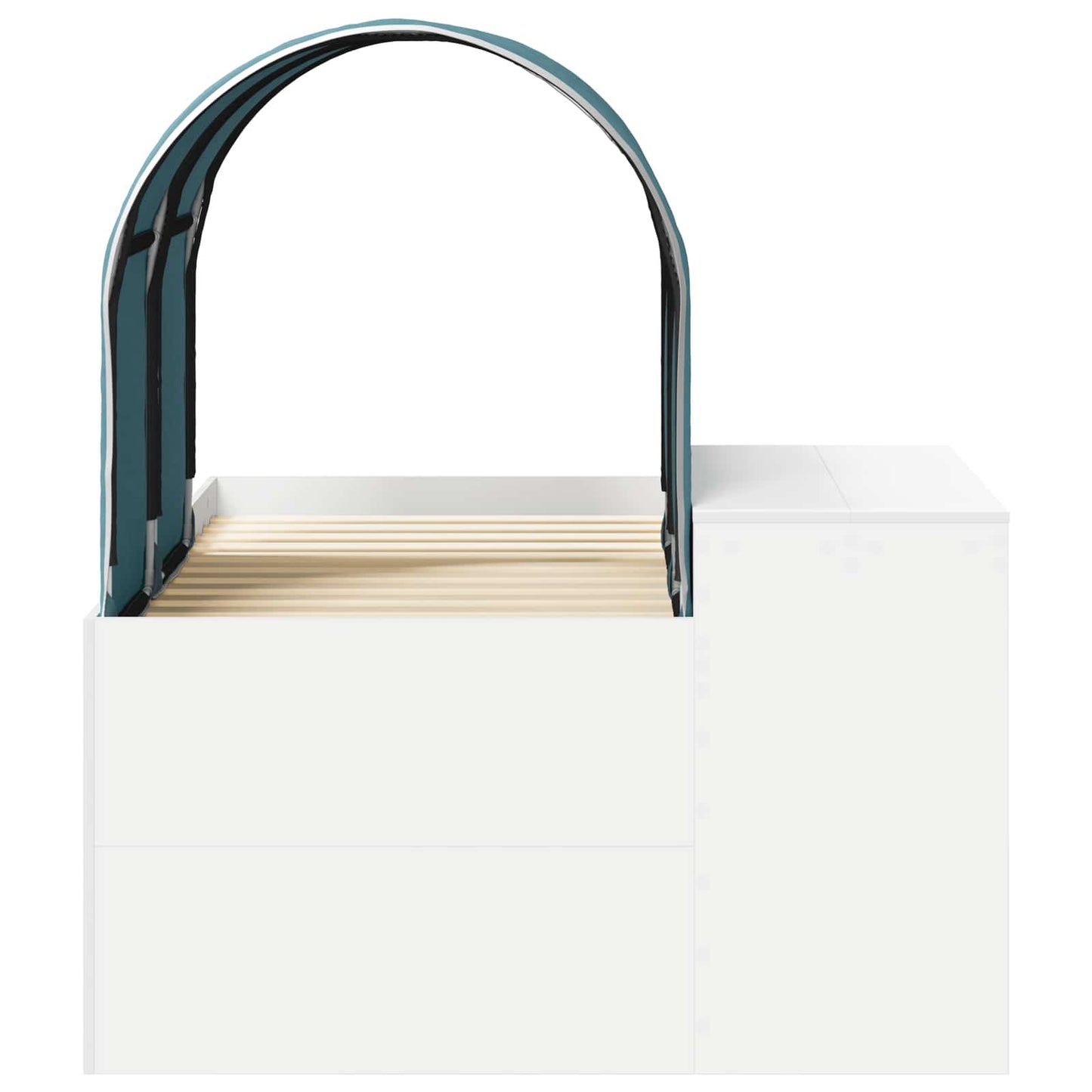 Seng med tunnel 4 pcs Artisian Eik og Lys Blå Konstruert tre