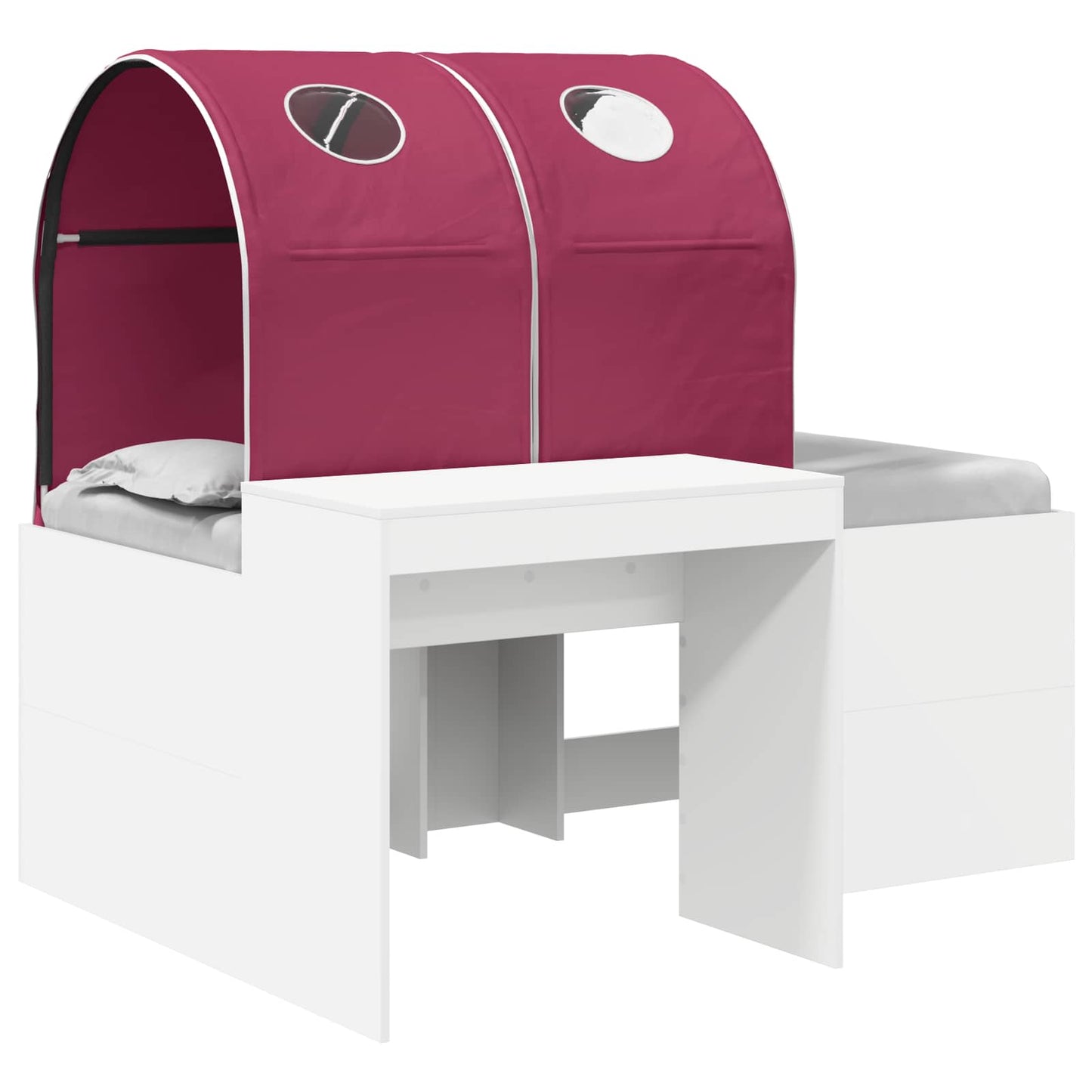 Seng med tunnel 4 pcs Artisian Eik og Rød Konstruert tre