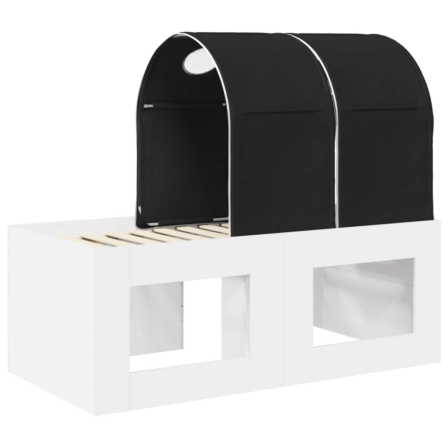 Seng med tunnel 4 pcs Artisian Eik og Svart Konstruert tre