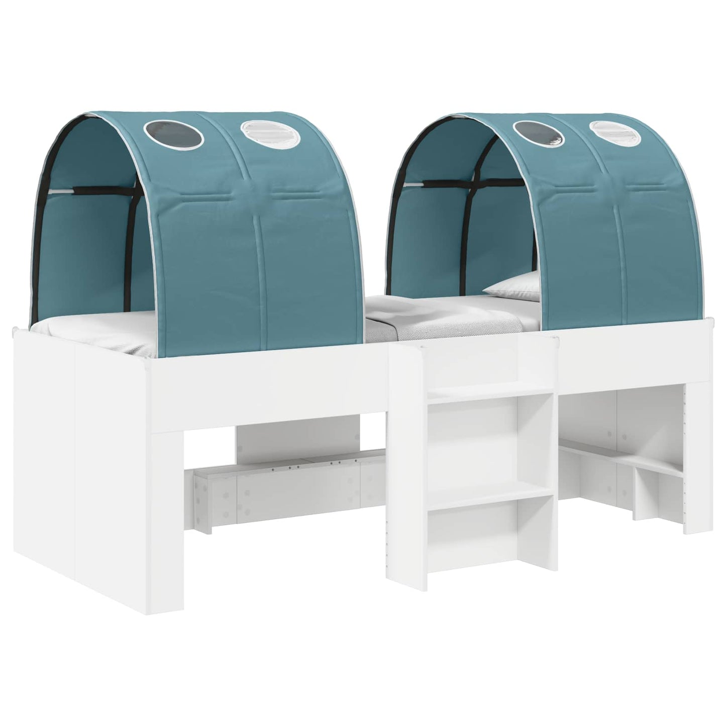 Seng med tunnel 4 pcs Hvit og lyseblå Konstruert tre