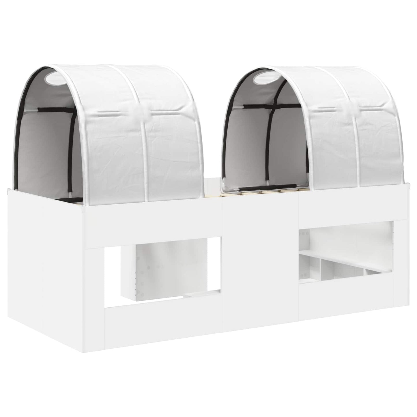Seng med tunnel 4 pcs Hvit Konstruert tre