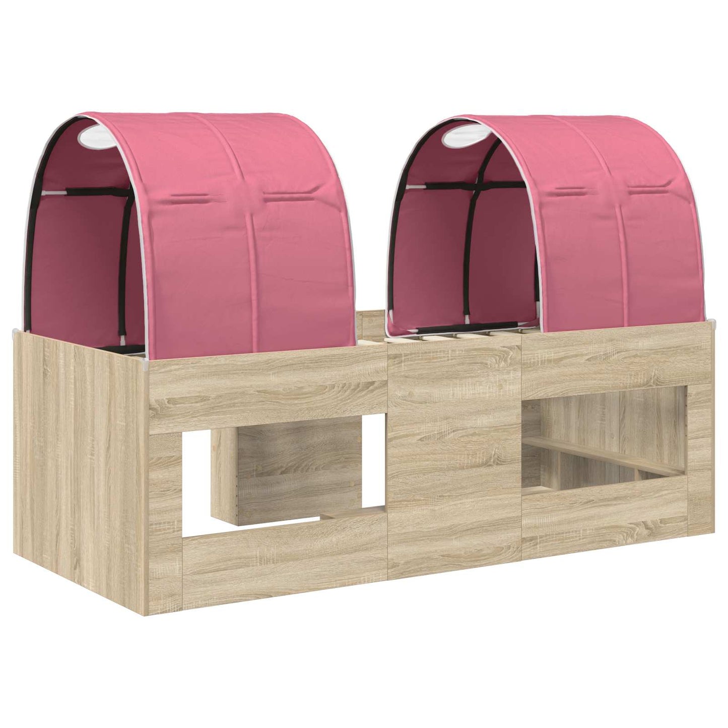 Seng med tunnel 4 pcs Sonoma og Pink Konstruert tre